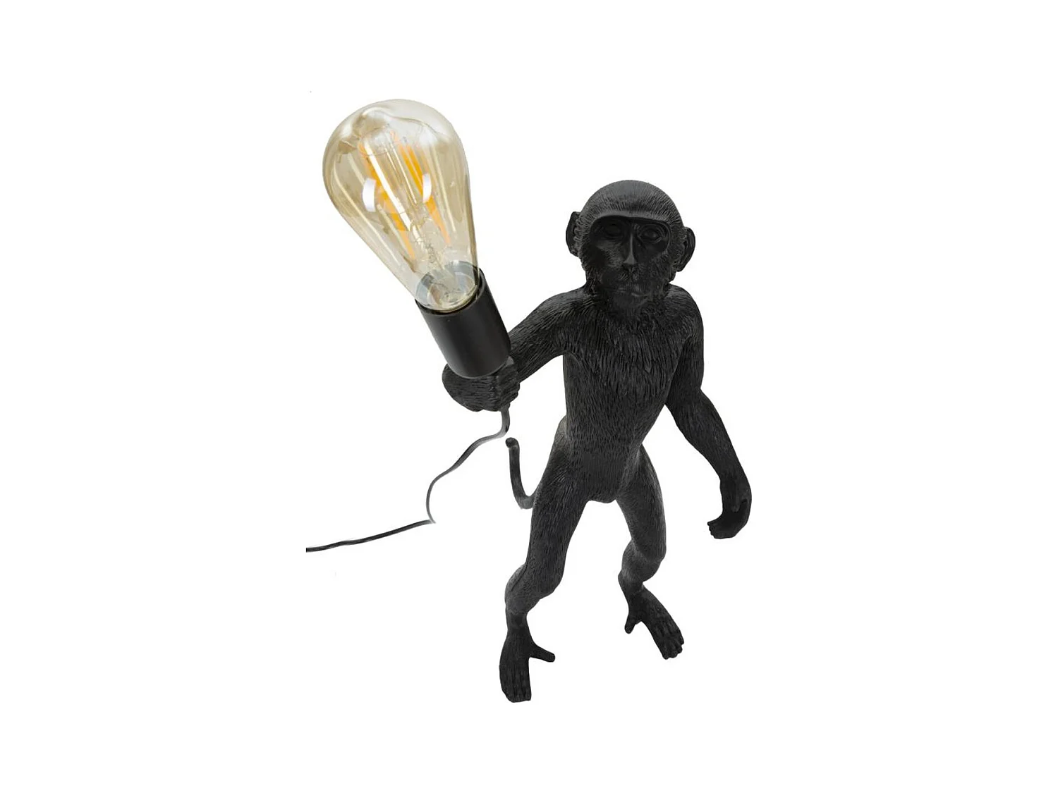 Lampada da Tavolo Scimmia 5, Nero, 26x34x55 cm, Epikasa