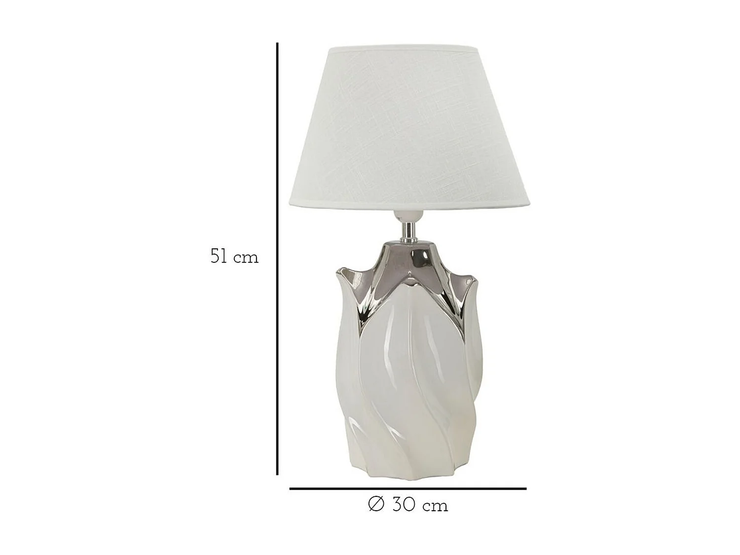 Lampa Stołowa MF88, Biały, 30x30x51 cm, Seven Design