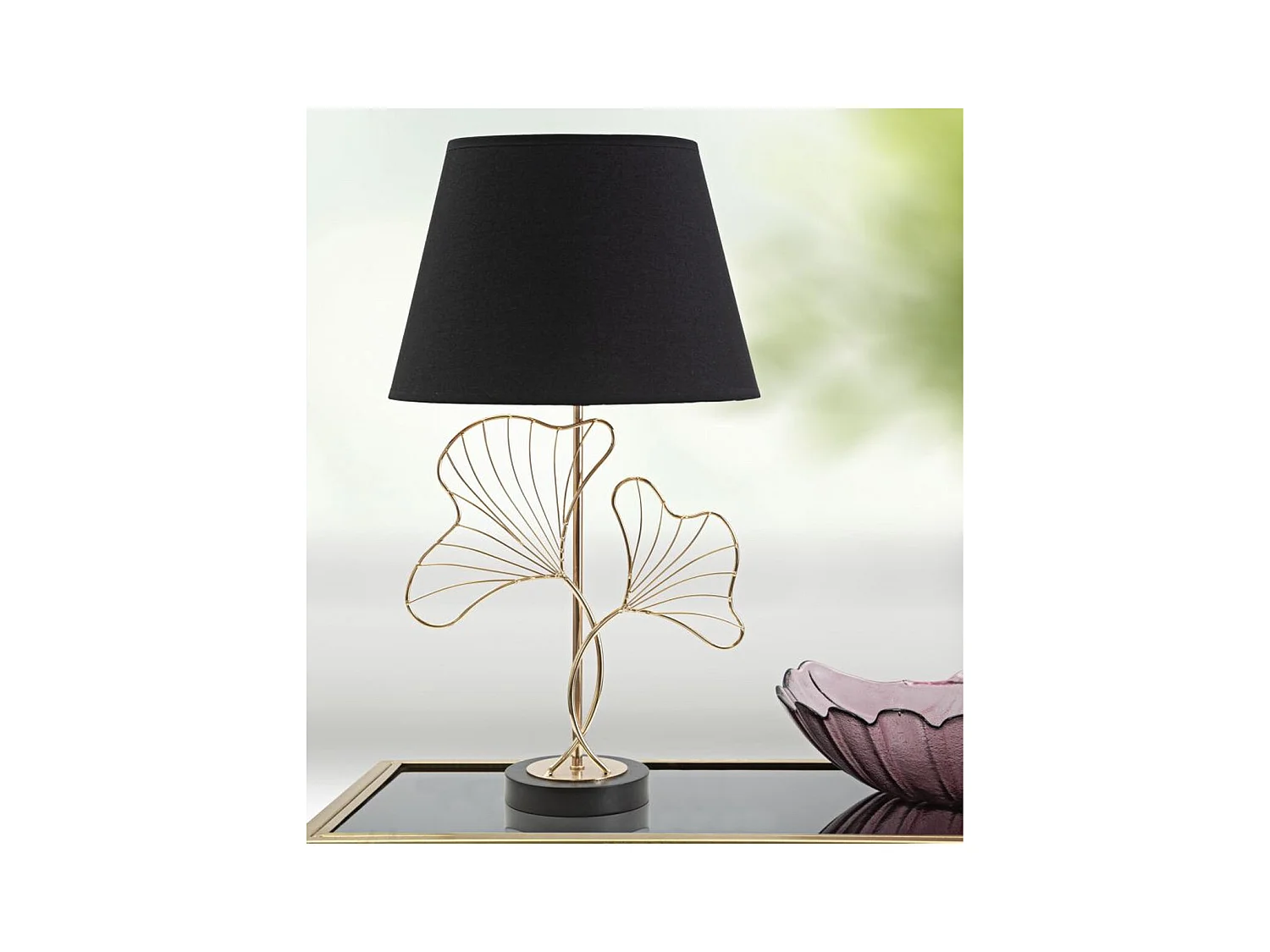 Lampe à Poser Feuille 56, Noir, 30x30x60 cm, Epikasa
