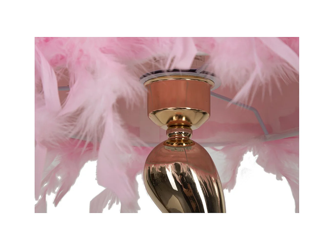 Lampe à Poser Plumes 4, Rose, 25x25x47 cm, Epikasa