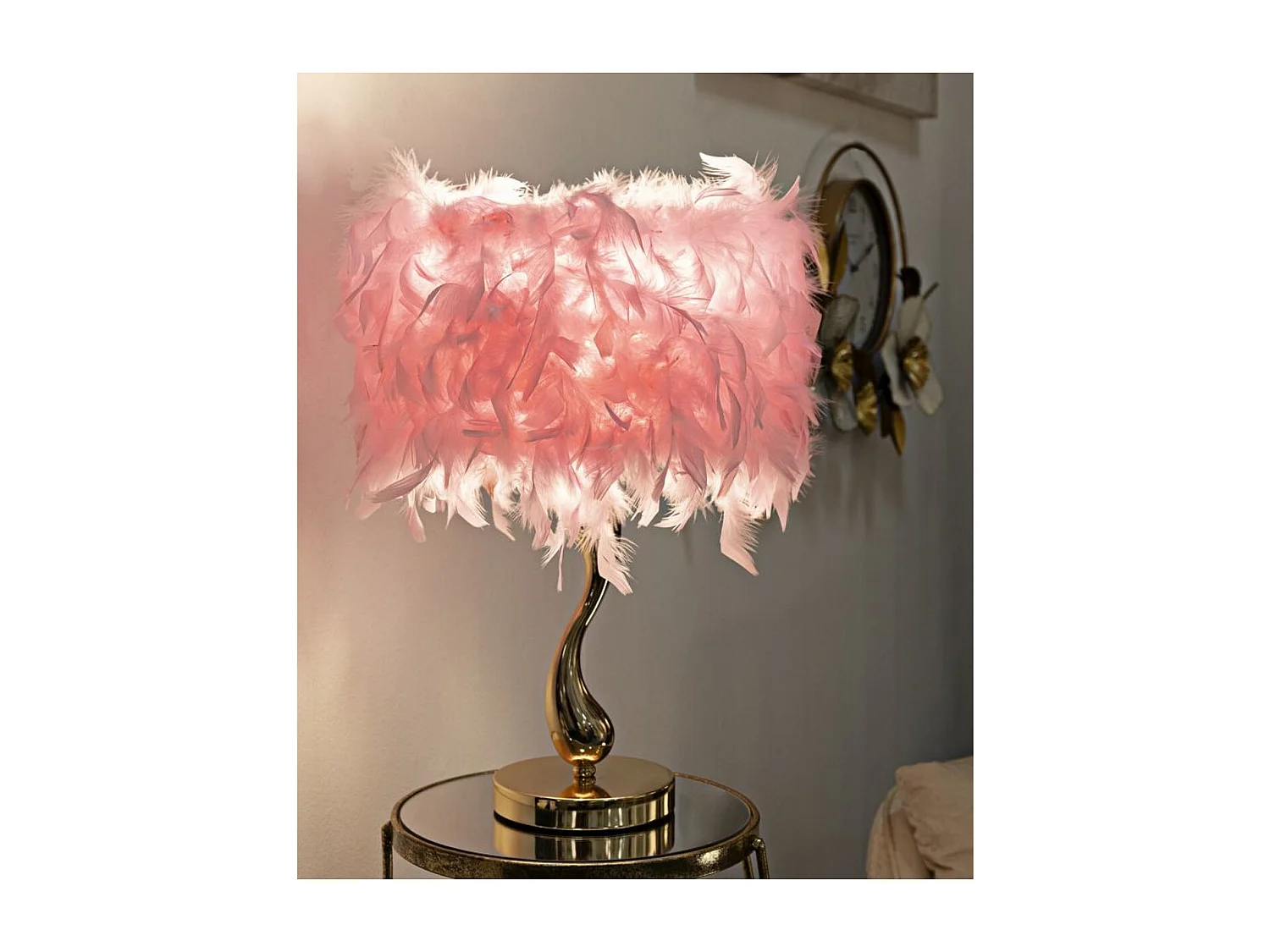 Lampada da Tavolo Piume 4, Rosa, 25x25x47 cm, Epikasa