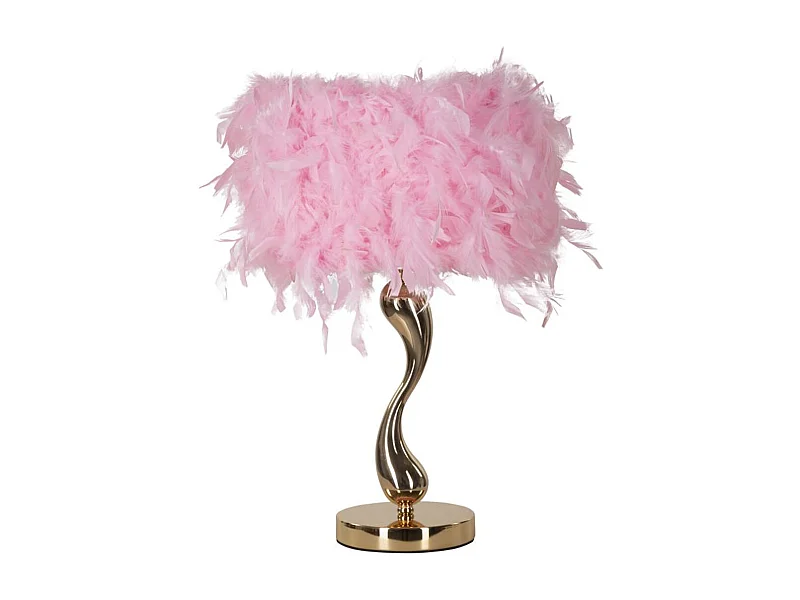 Lampa Stołowa Pióra 4, Różowy, 25x25x47 cm, Seven Design