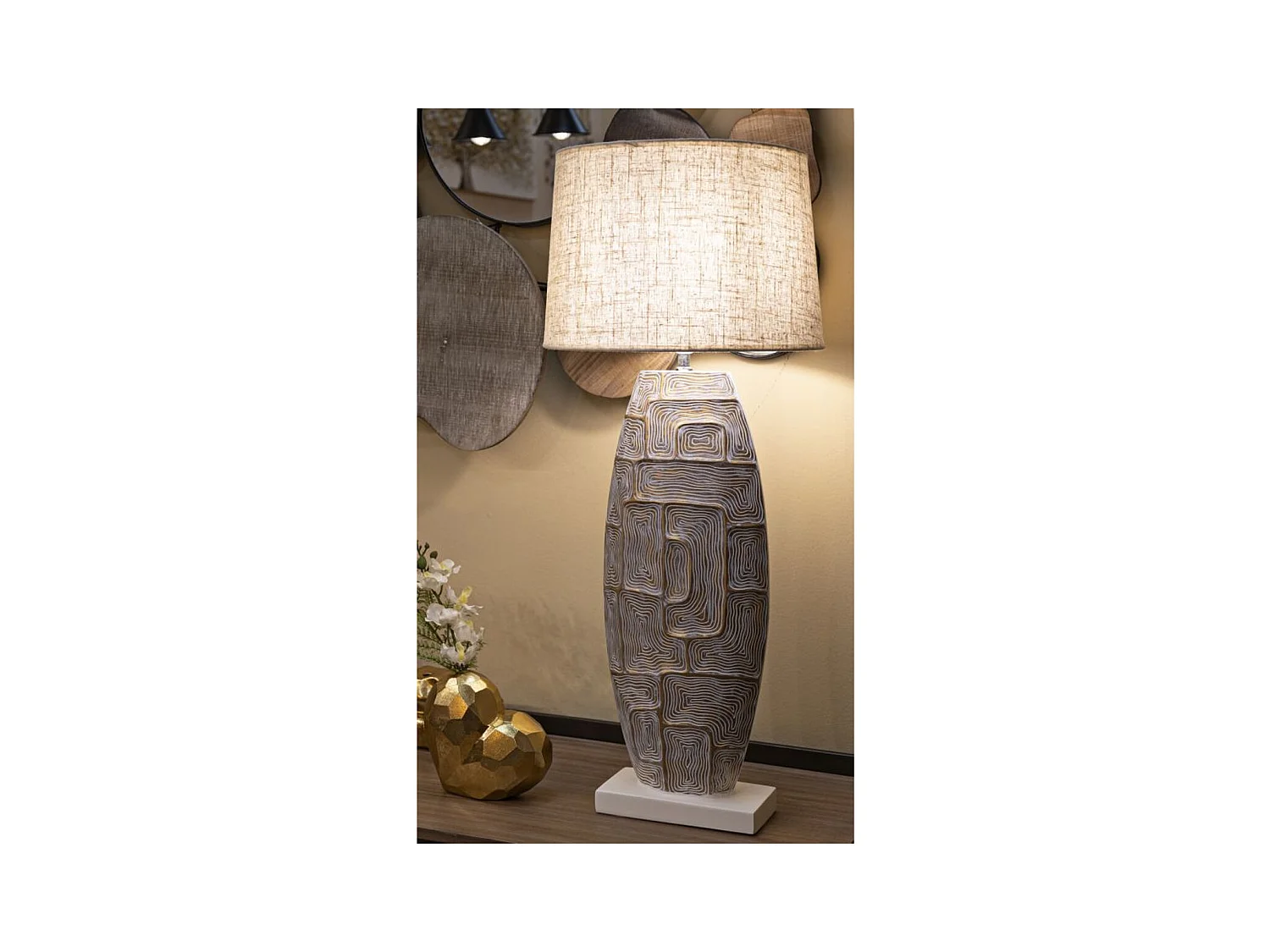 Tafellamp MF164, Beige, 38x38x90 cm, Epikasa