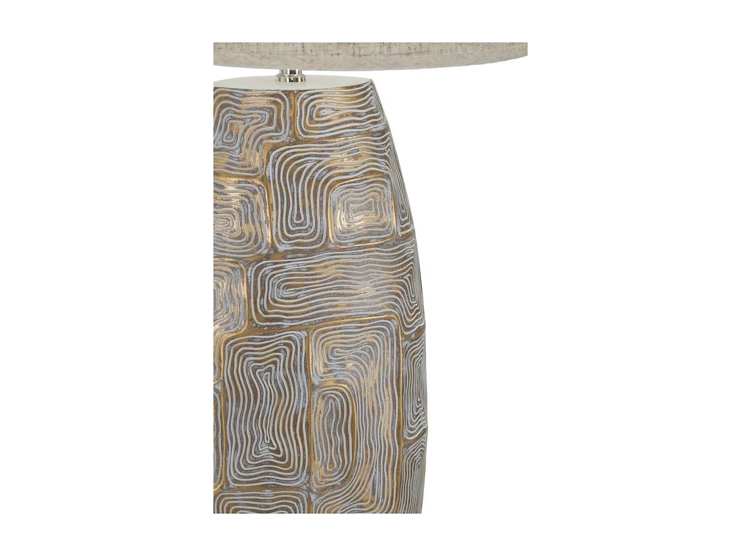 Lámpara de Mesa MF164, Beige, 38x38x90 cm, Seven Design