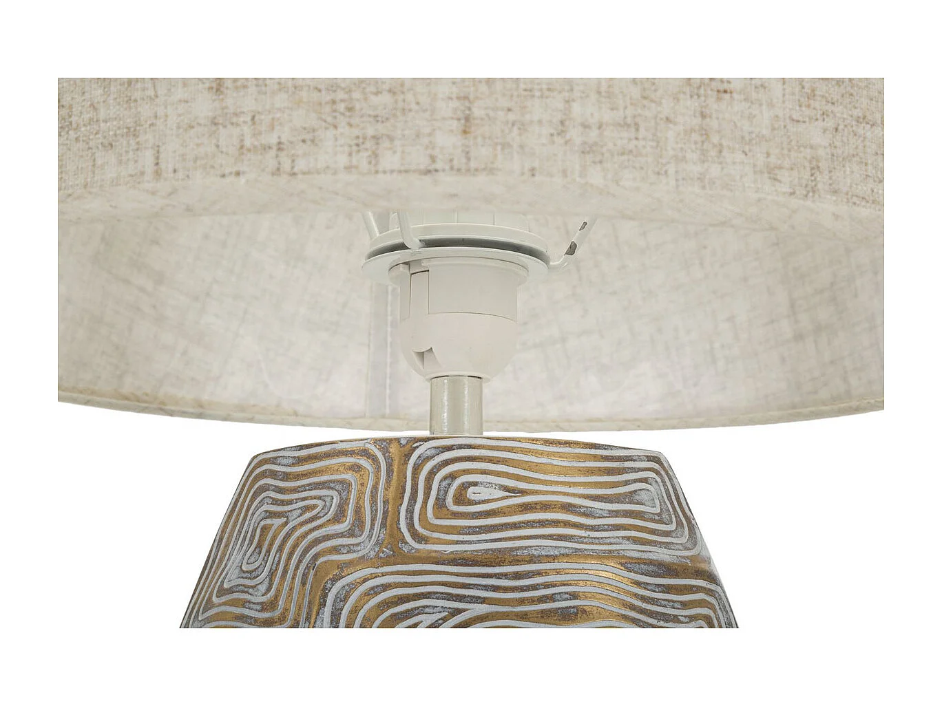 Lámpara de Mesa MF164, Beige, 38x38x90 cm, Seven Design