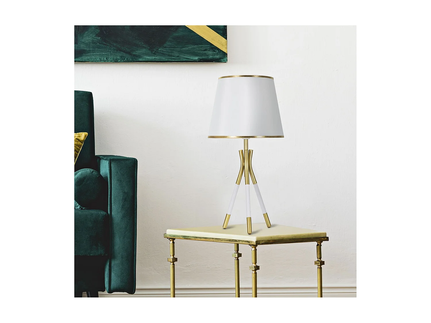 Candeeiro de Mesa MF142, Branco, 28x28x57 cm, Seven Design