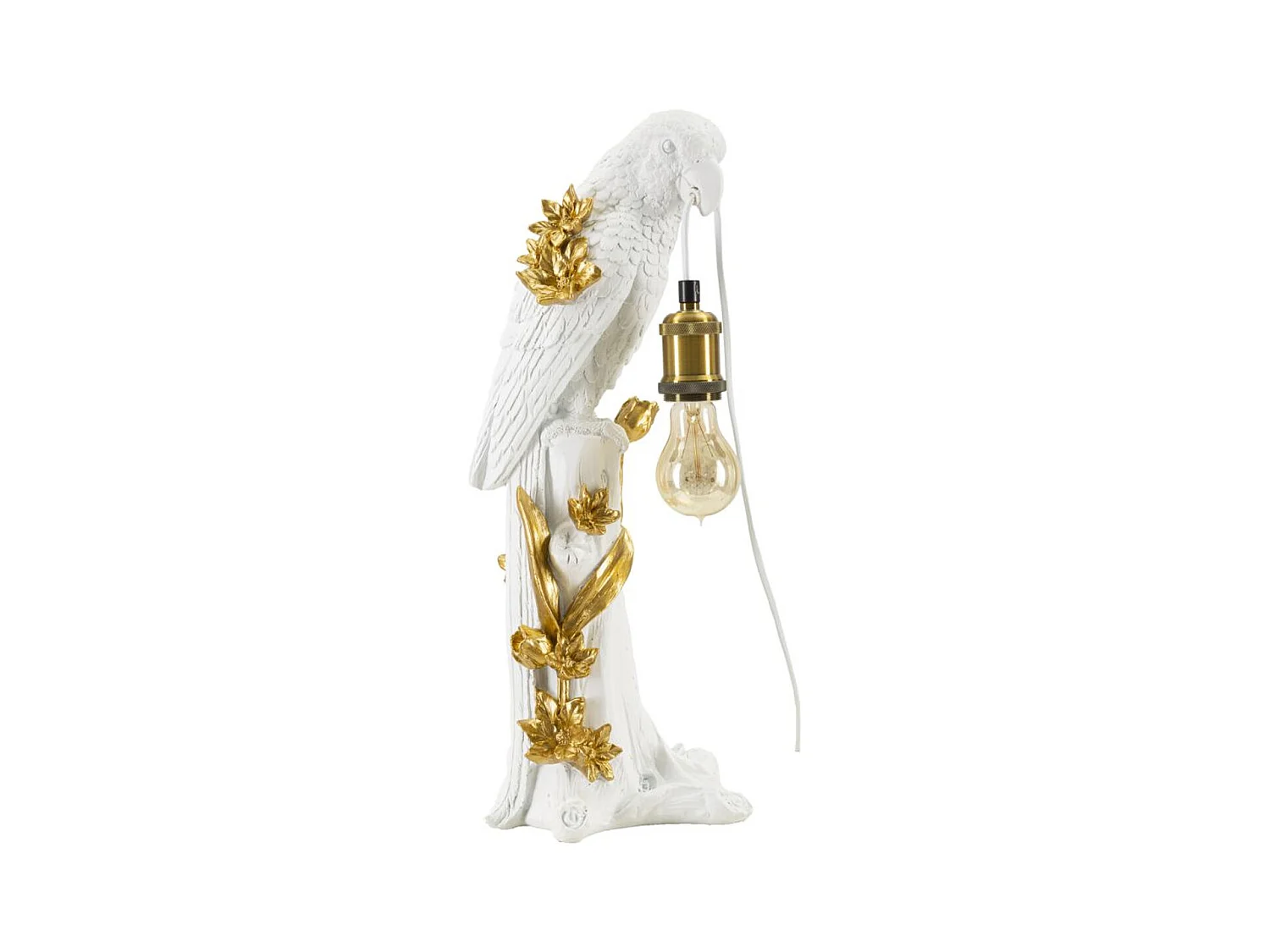 Lampe à Poser Perroquet 1, Blanc, 20x20x50,5 cm, Epikasa