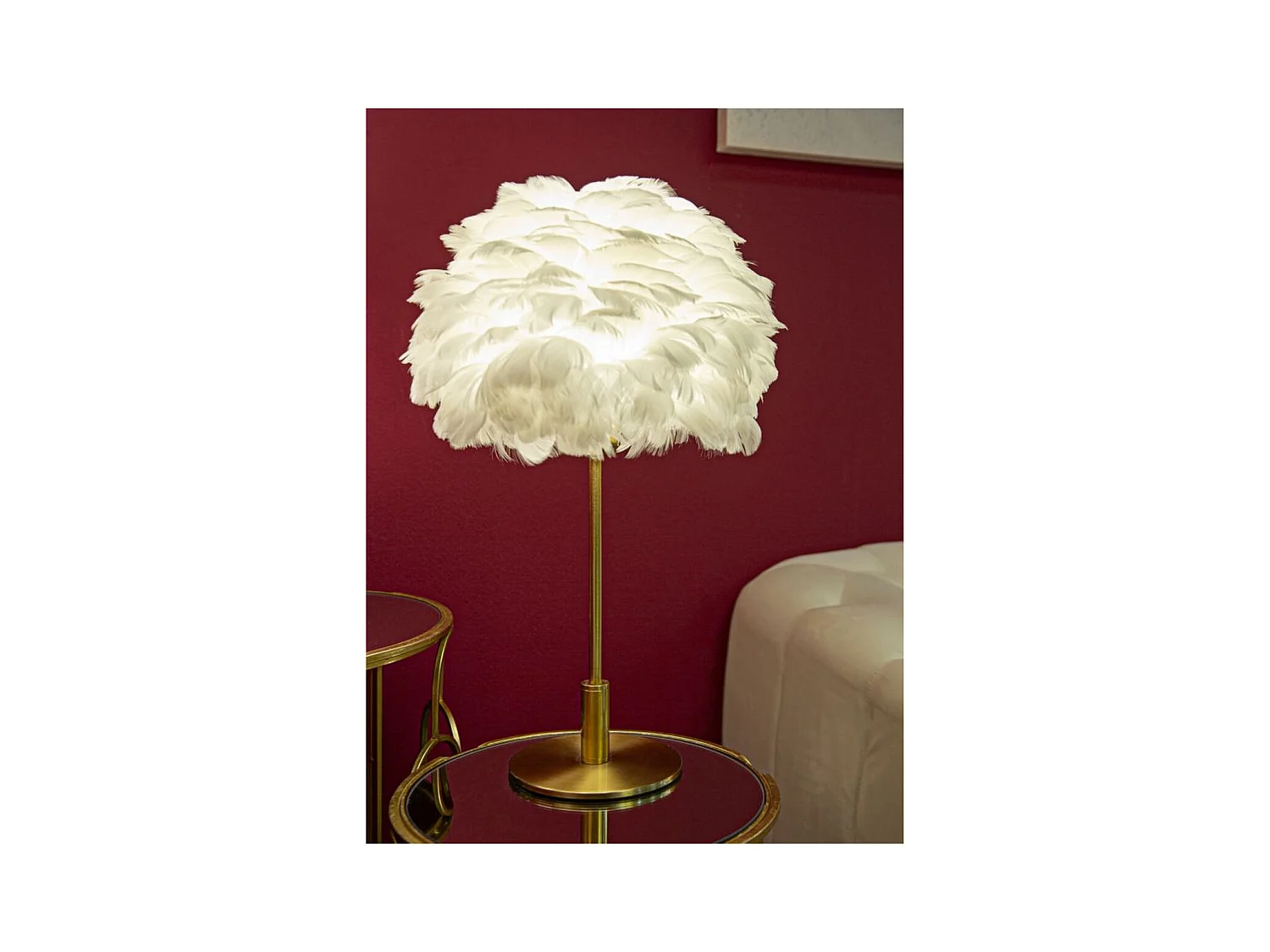 Lampe à Poser Plumes 7, Blanc, 30x30x50 cm, Seven Design