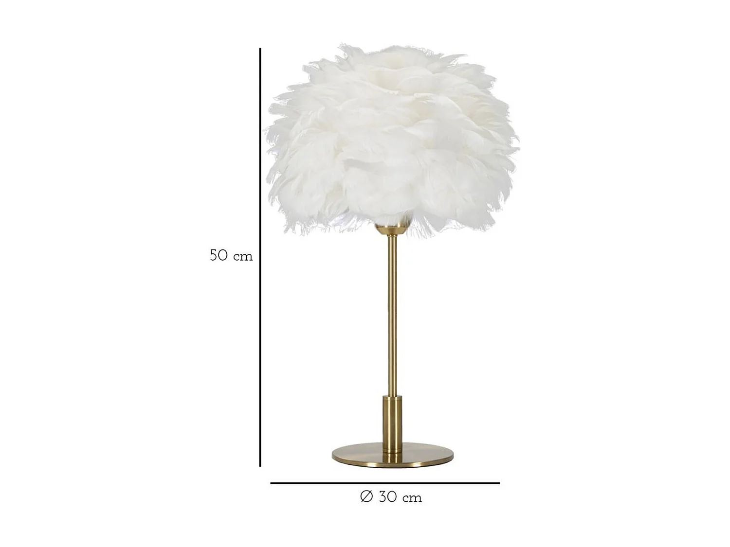 Lampe à Poser Plumes 7, Blanc, 30x30x50 cm, Seven Design