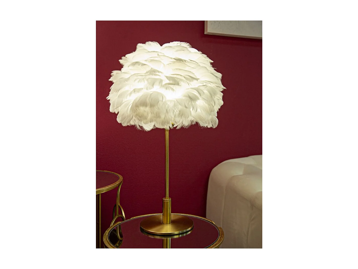 Lampa Stołowa Pióra 7, Biały, 30x30x50 cm, Seven Design