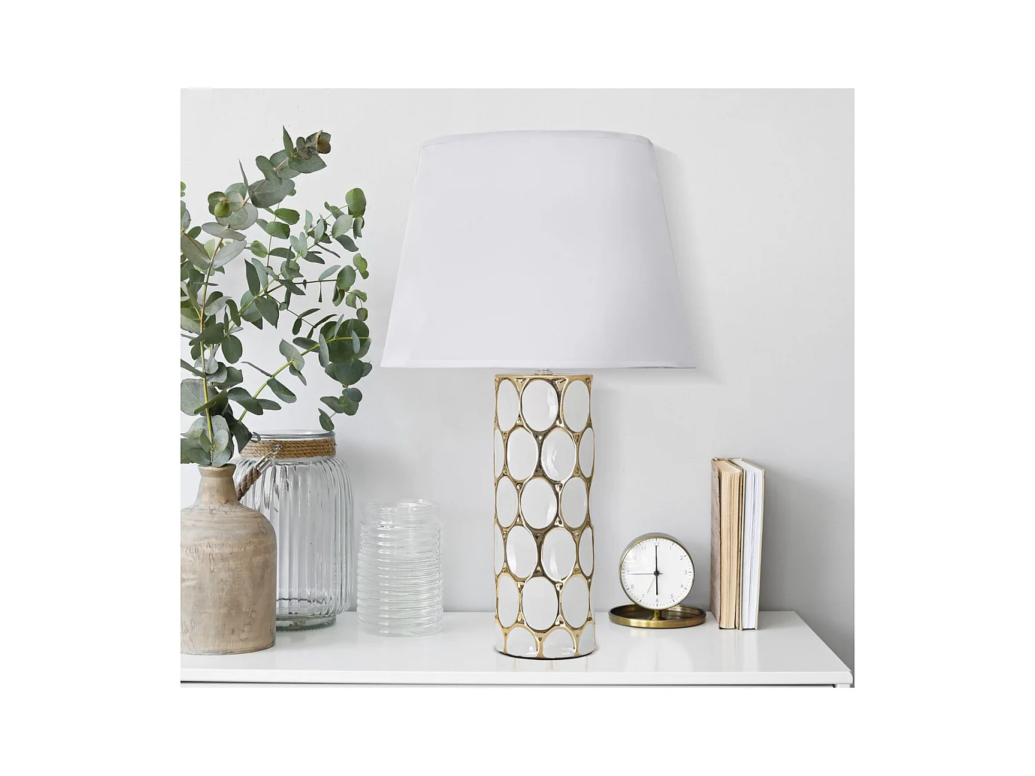 Tafellamp MF109, Wit, 34,5x34,5x56 cm, Epikasa