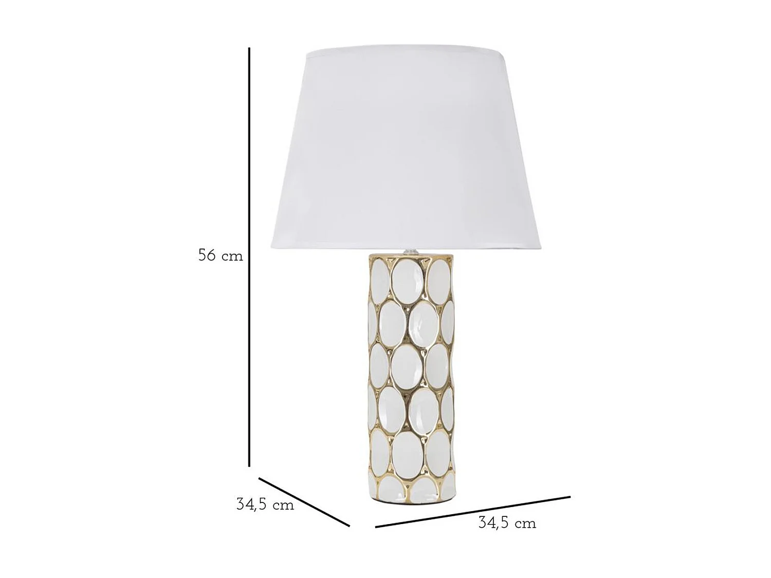 Lampa Stołowa MF109, Biały, 34,5x34,5x56 cm, Seven Design