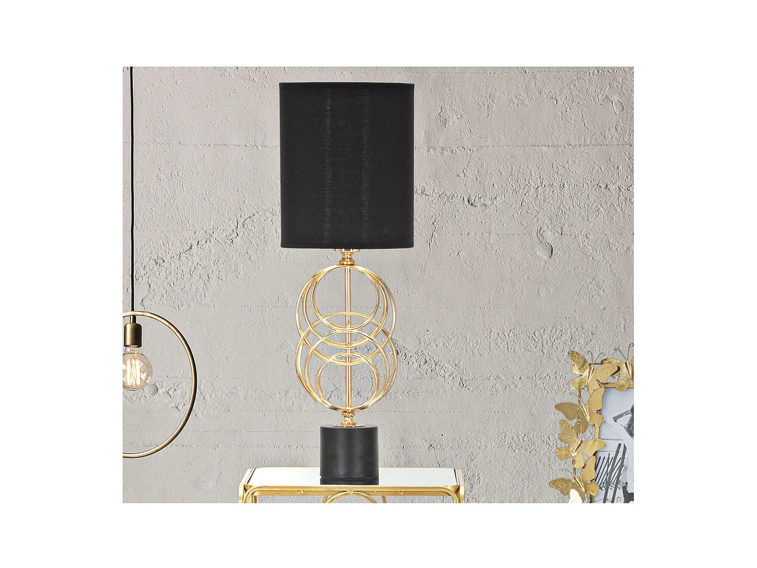 Tafellamp MF134, Zwart, 22,5x22,5x65 cm, Epikasa