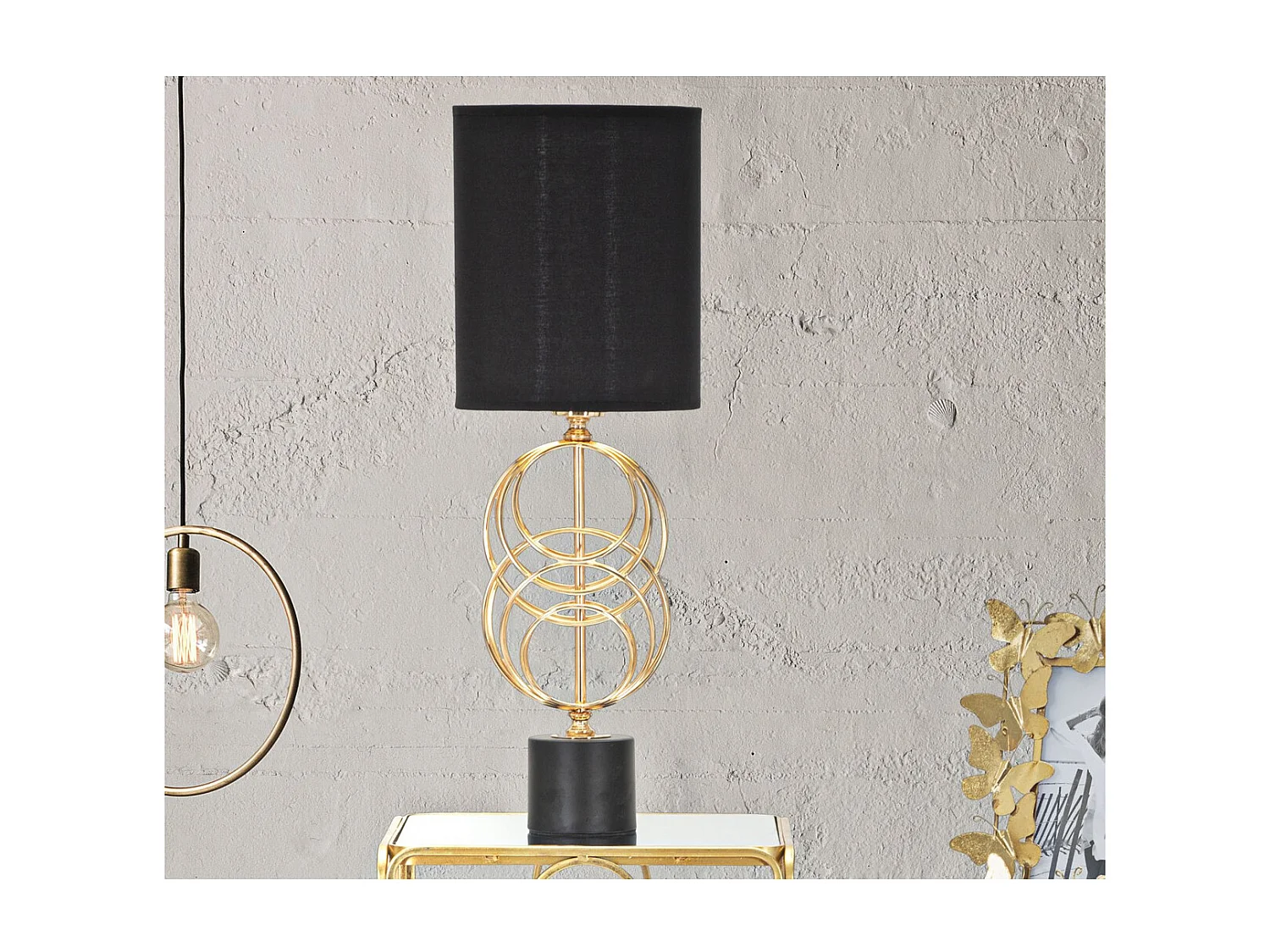 Lampa Stołowa MF134, Czarny, 22,5x22,5x65 cm, Seven Design