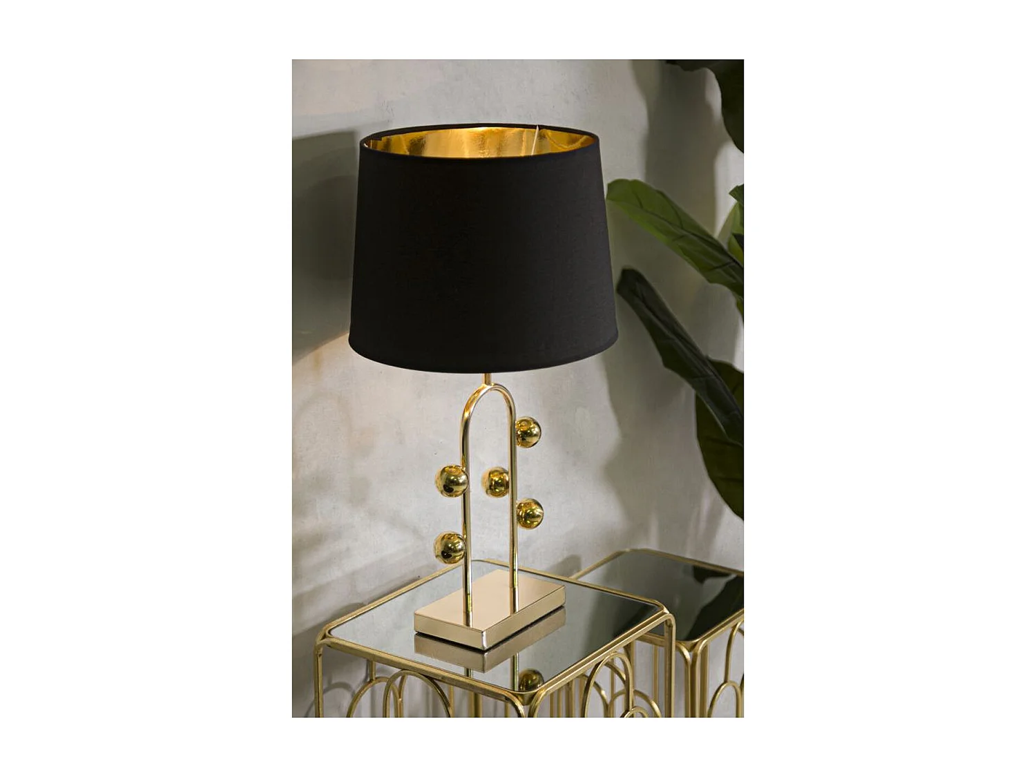 Lampe à Poser MF127, Noir, 32,5x32,5x61 cm, Seven Design