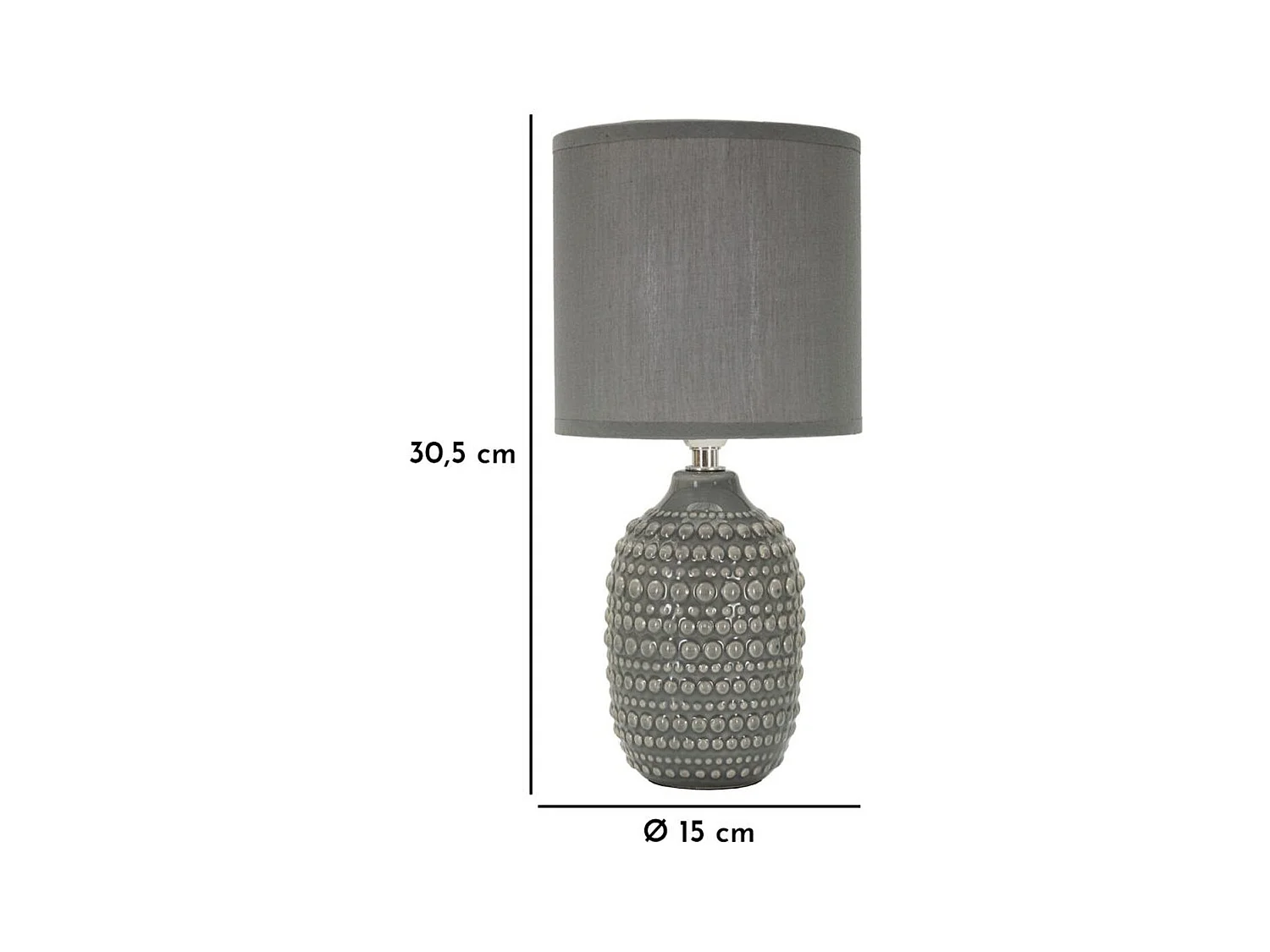 Tafellamp MF94, Grijs, 15x15x30,5 cm, Epikasa
