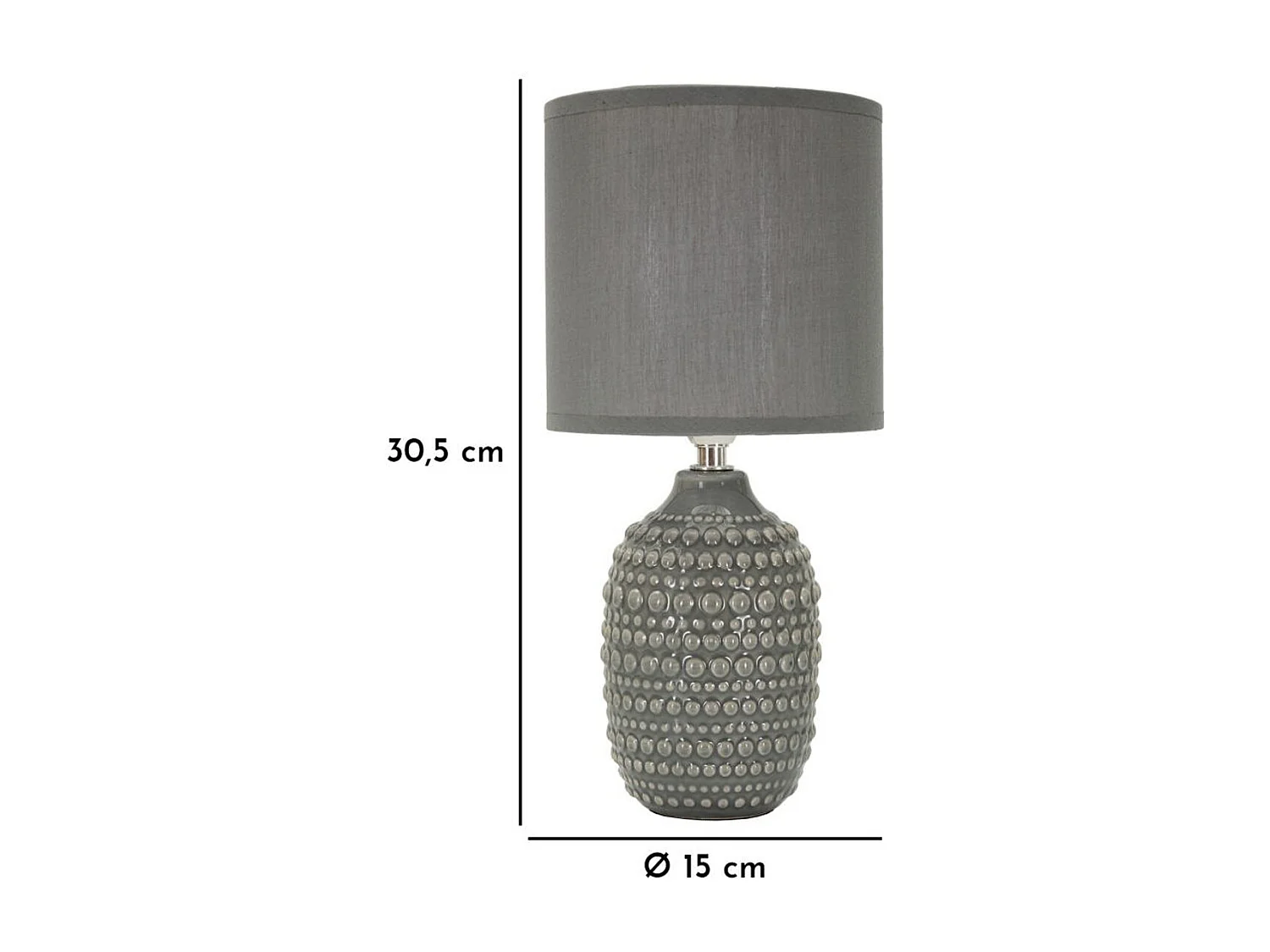 Lampa Stołowa MF94, Szary, 15x15x30,5 cm, Seven Design