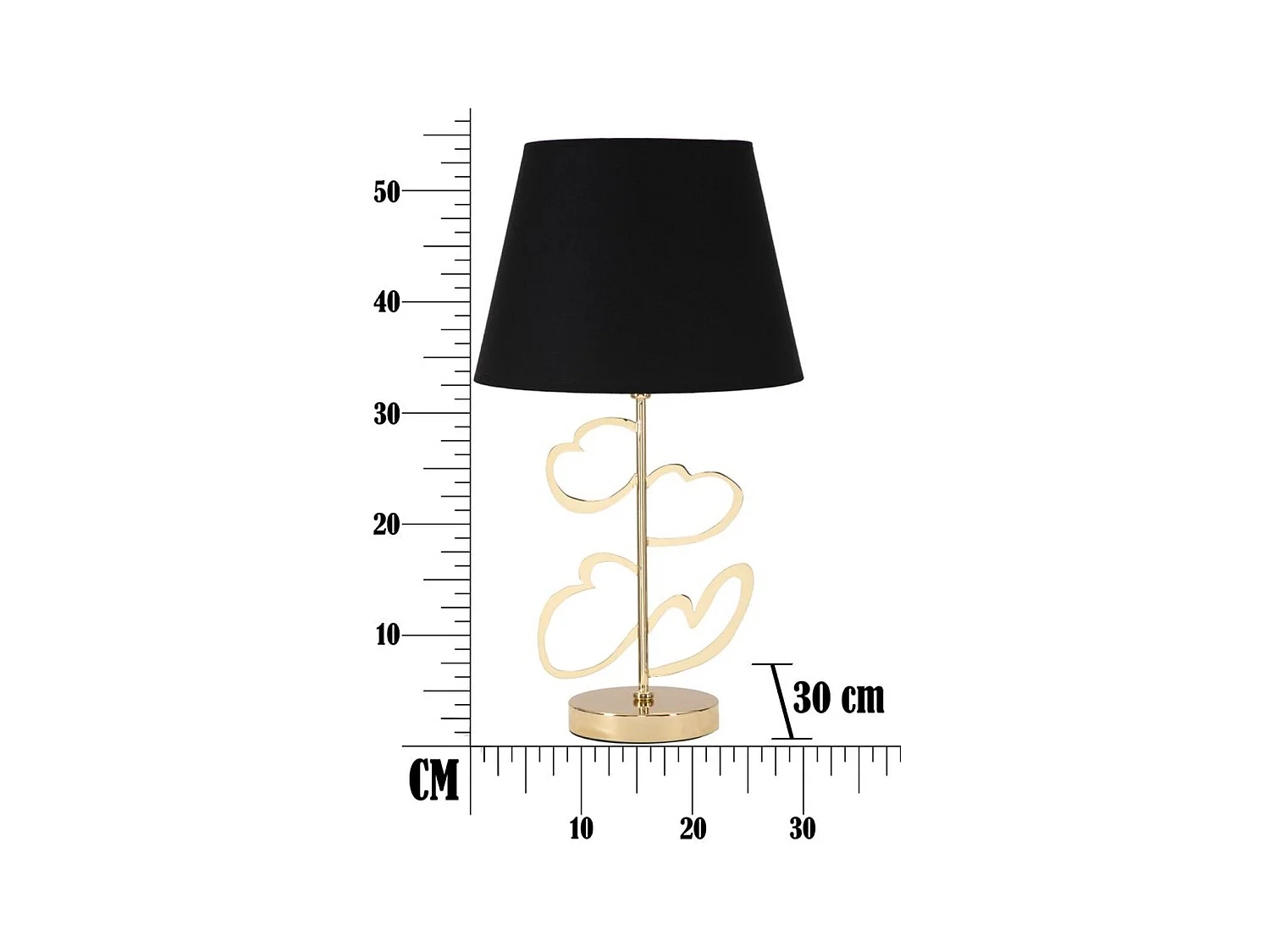 Lámpara de Mesa MF126, Negro, 30x30x54,5 cm, Epikasa