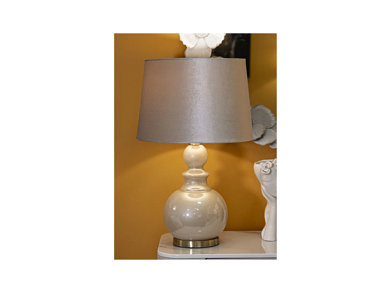Lampe à Poser MF178, Blanc, 37,5x37,5x61 cm, Epikasa