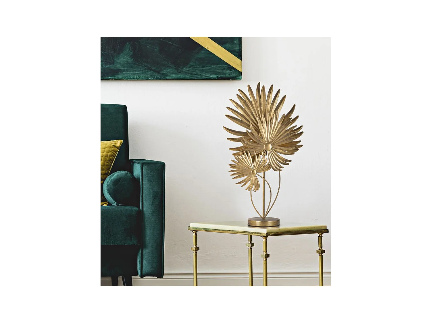 Lampada da Tavolo Palma 2, Oro, 51x19,5x90 cm, Epikasa