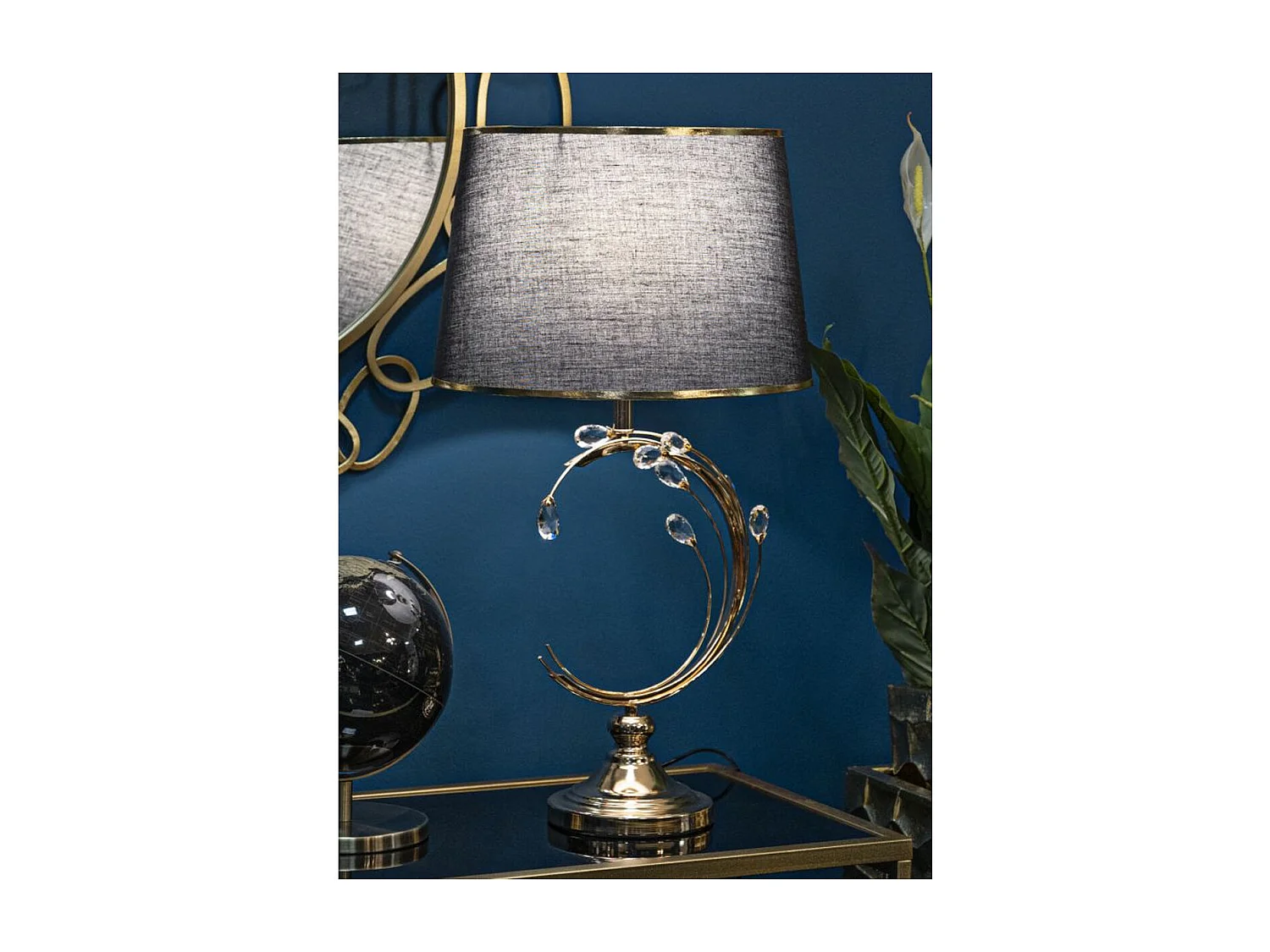 Tafellamp MF151, Zwart, 36x36x65 cm, Seven Design