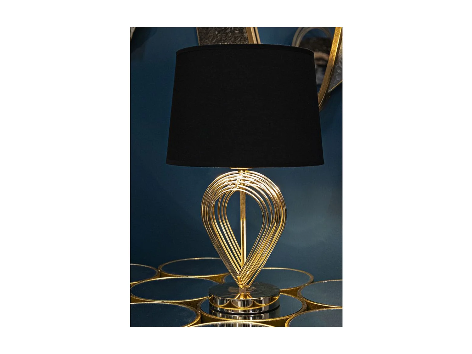 Lampa Stołowa MF124, Czarny, 24x24x44 cm, Seven Design