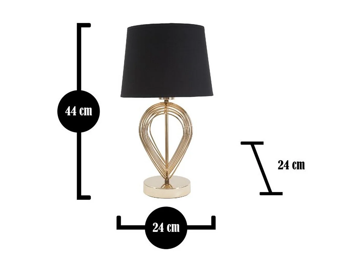 Lampa Stołowa MF124, Czarny, 24x24x44 cm, Seven Design