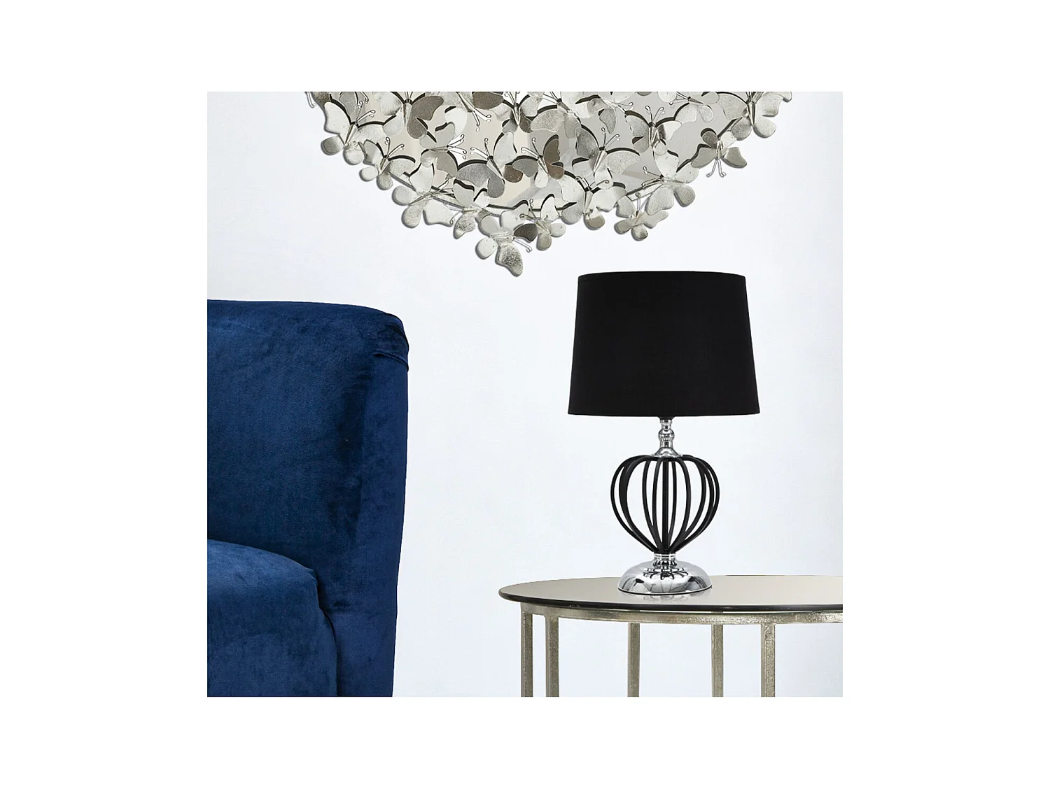 Lampada da Tavolo MF136, Nero, 28x28x44,5 cm, Epikasa