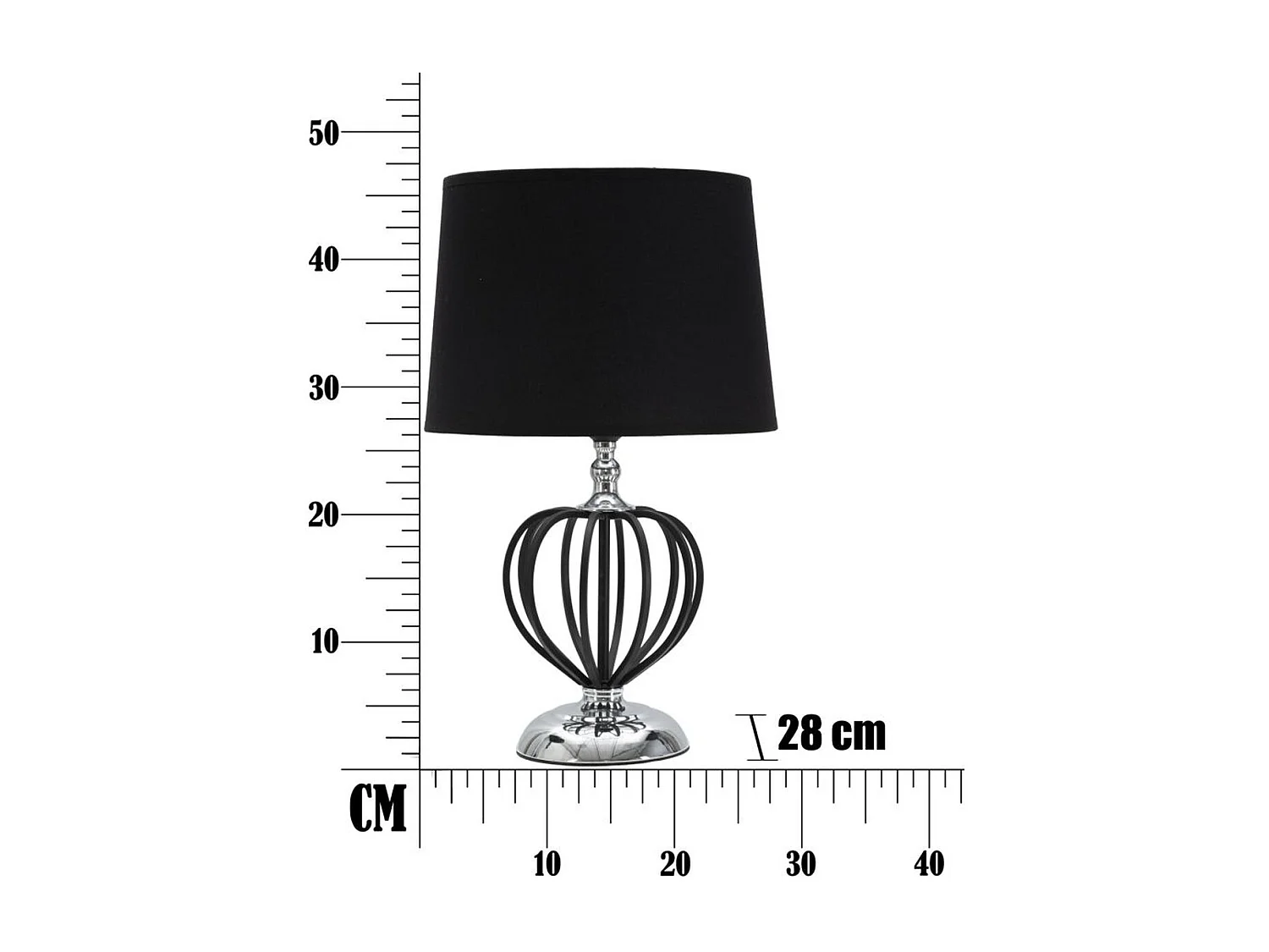Lampa Stołowa MF136, Czarny, 28x28x44,5 cm, Seven Design