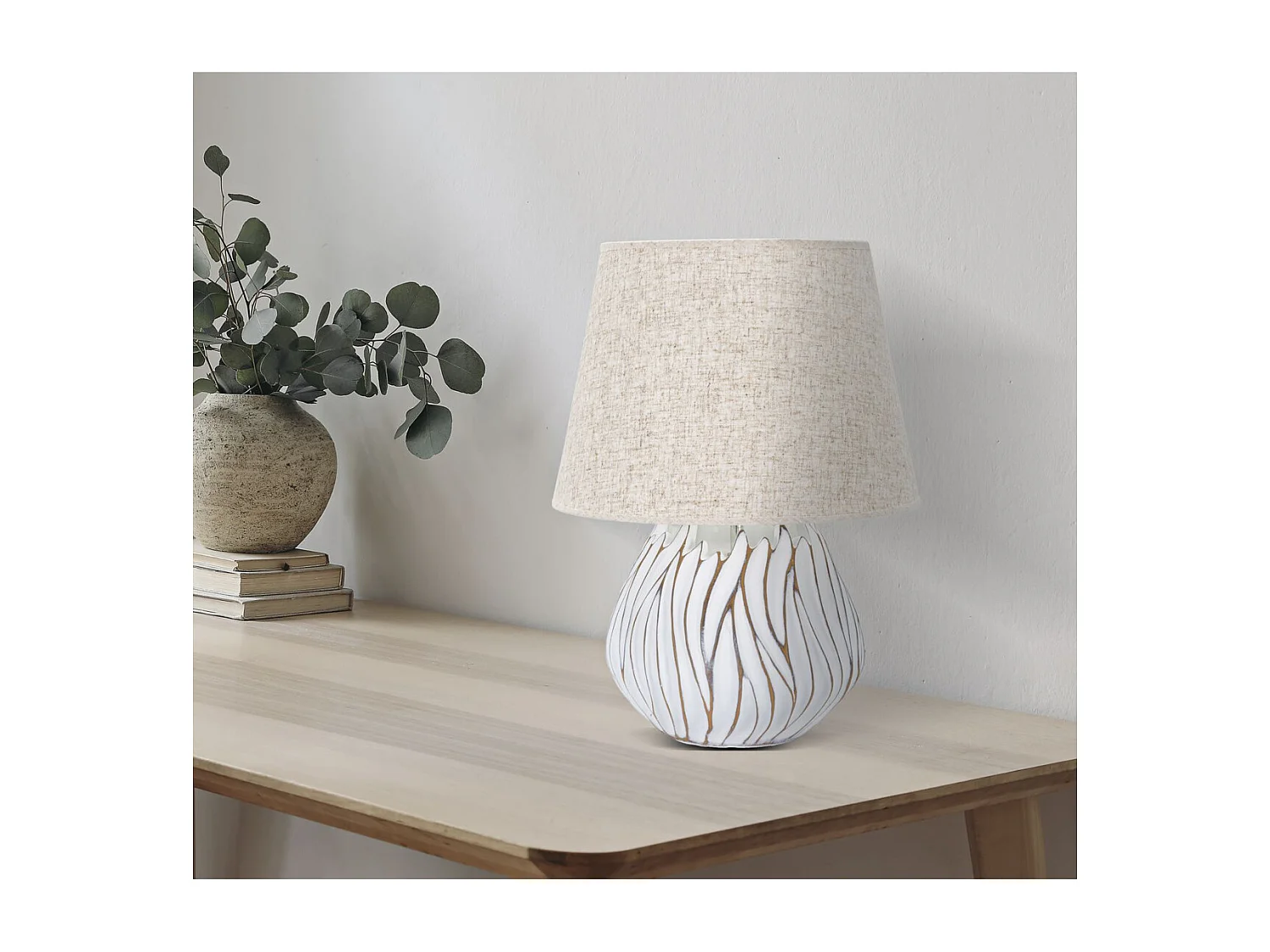 Lampa Stołowa MF167, Biały, 35x35x48 cm, Epikasa