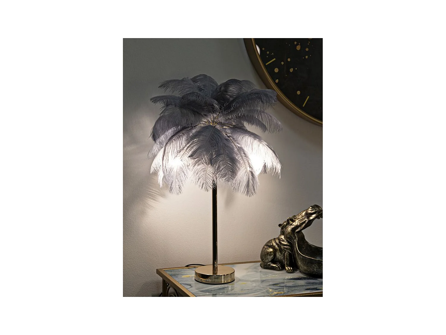 Tafellamp Veren, Grijs, 40x40x55 cm, Epikasa