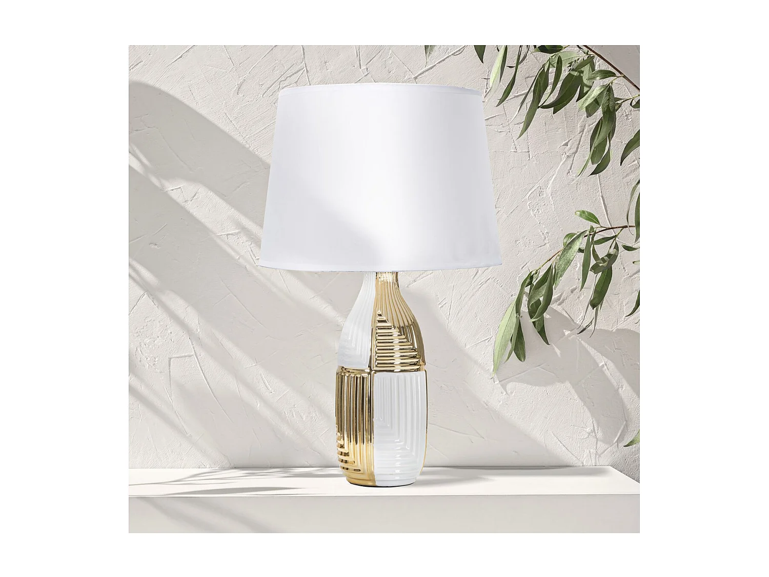 Lampe à Poser MF90, Blanc, 33x33x54 cm, Seven Design