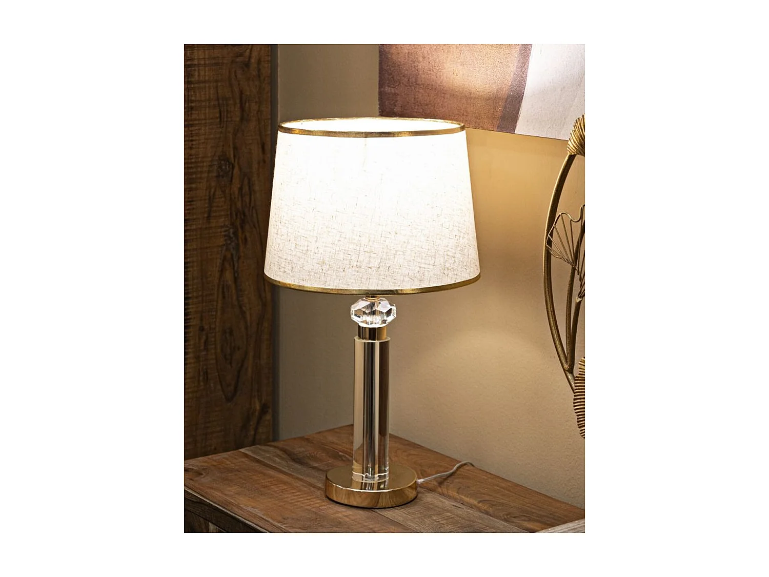 Lampe à Poser MF154, Or, 30x30x52,5 cm, Seven Design