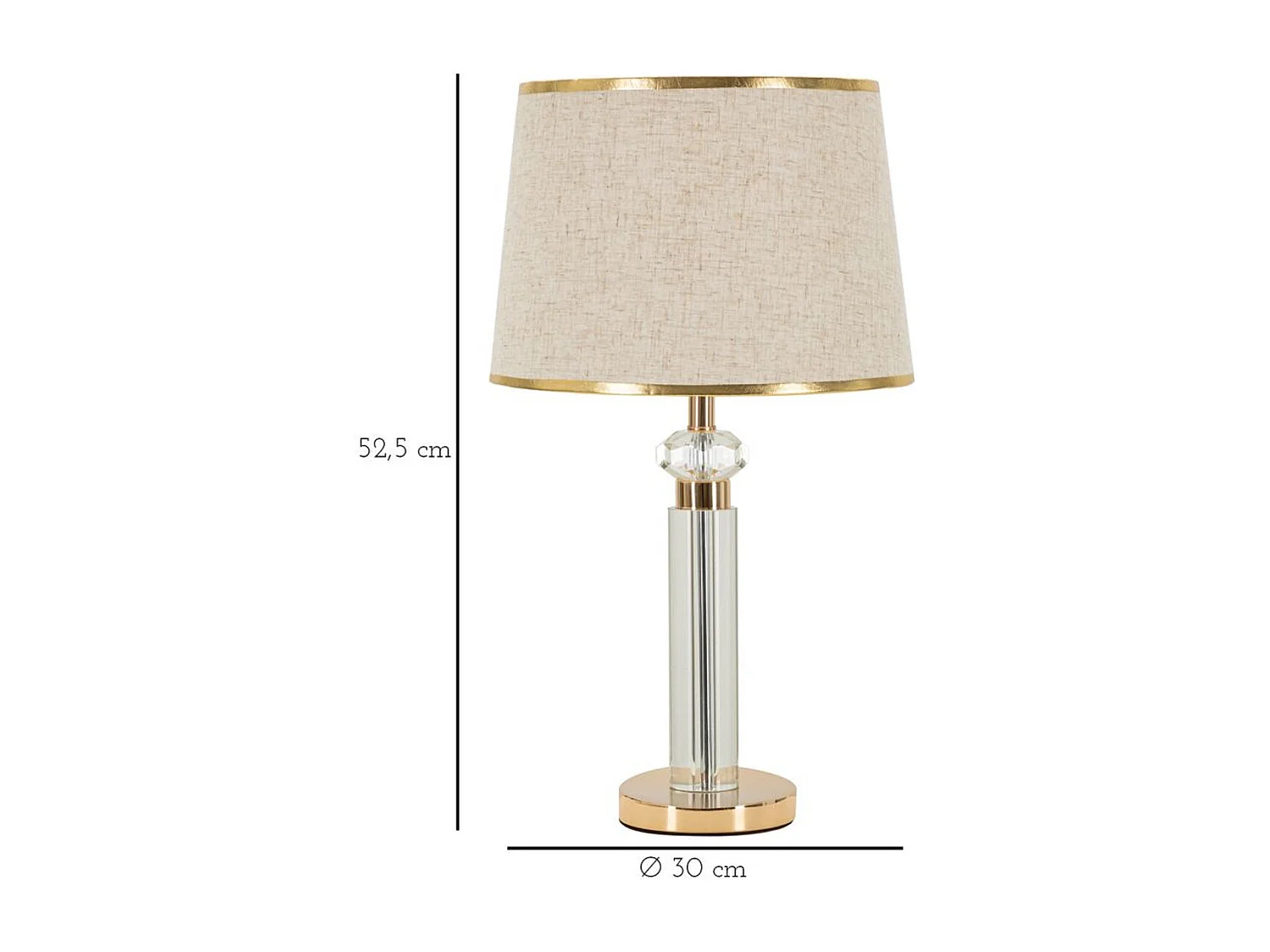 Lampe à Poser MF154, Or, 30x30x52,5 cm, Seven Design