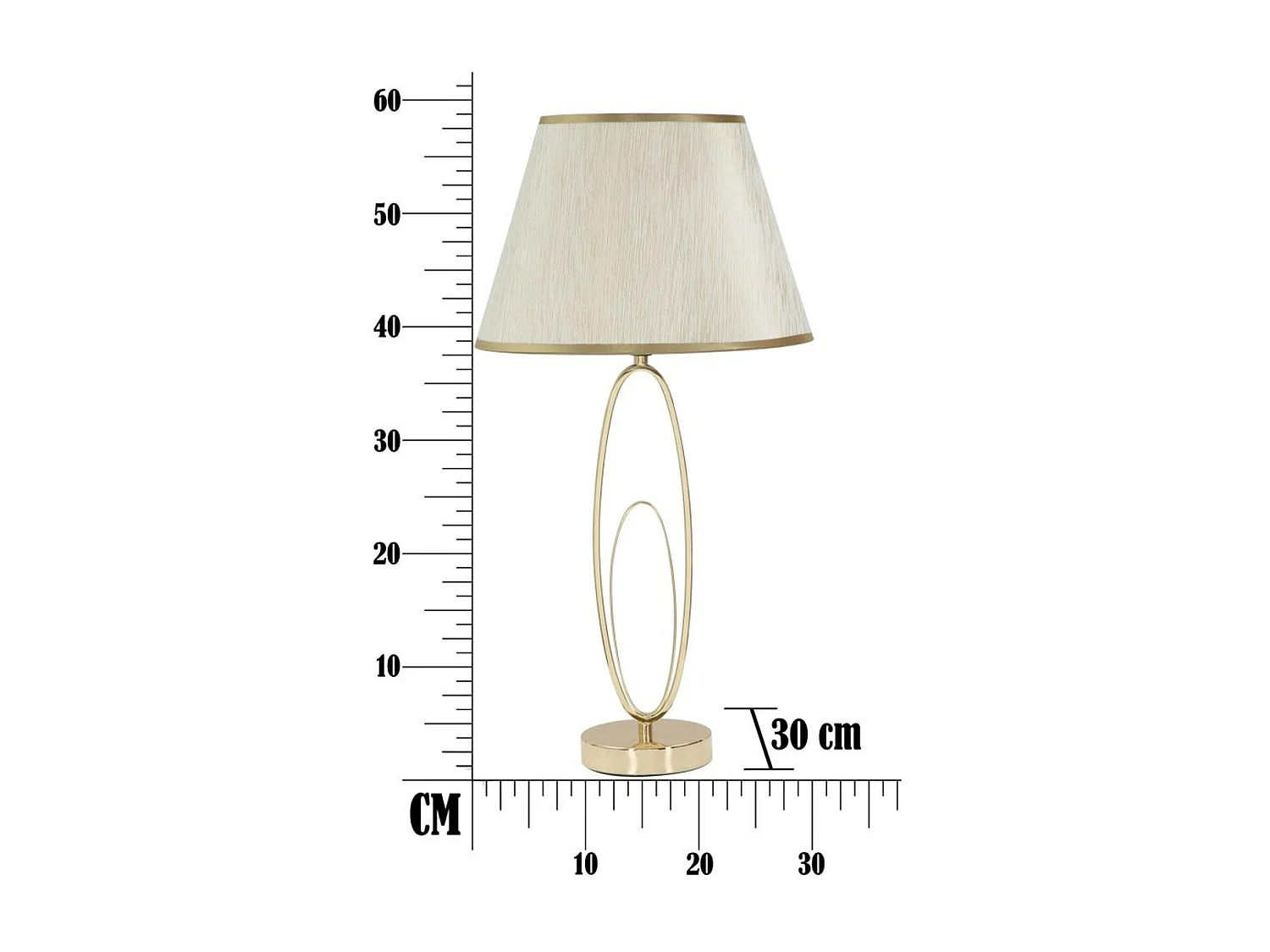 Lampe à Poser MF132, Blanc, 30x30x58 cm, Seven Design