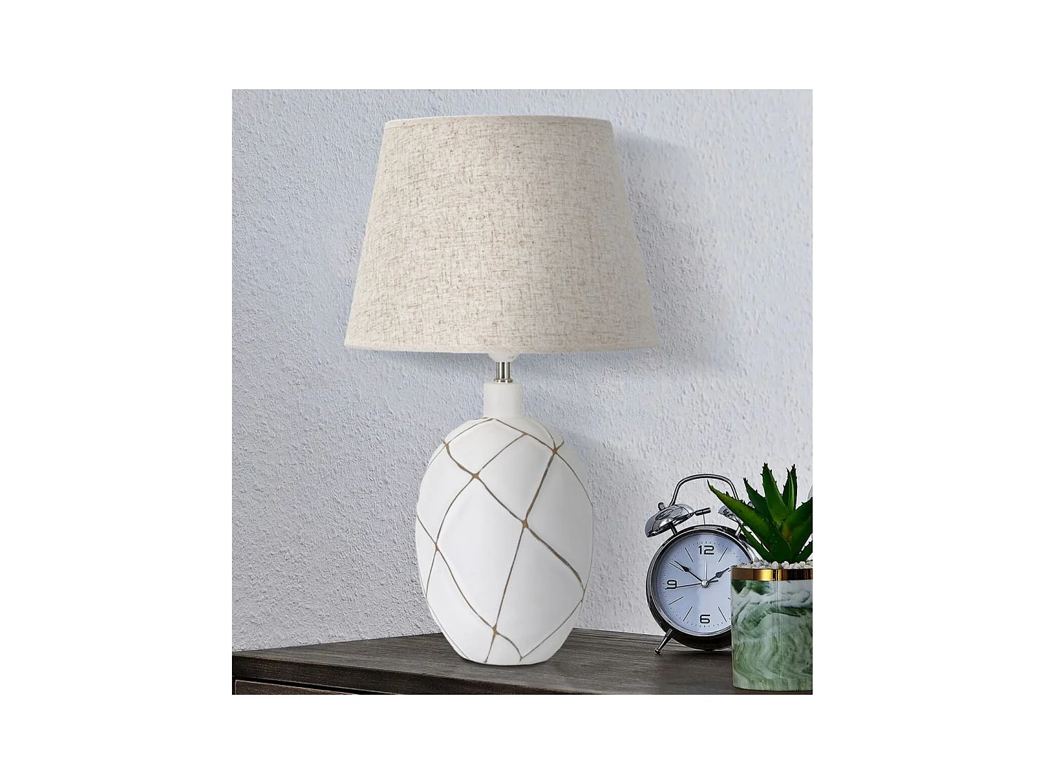 Lampa Stołowa MF168, Biały, 35x35x60 cm, Epikasa