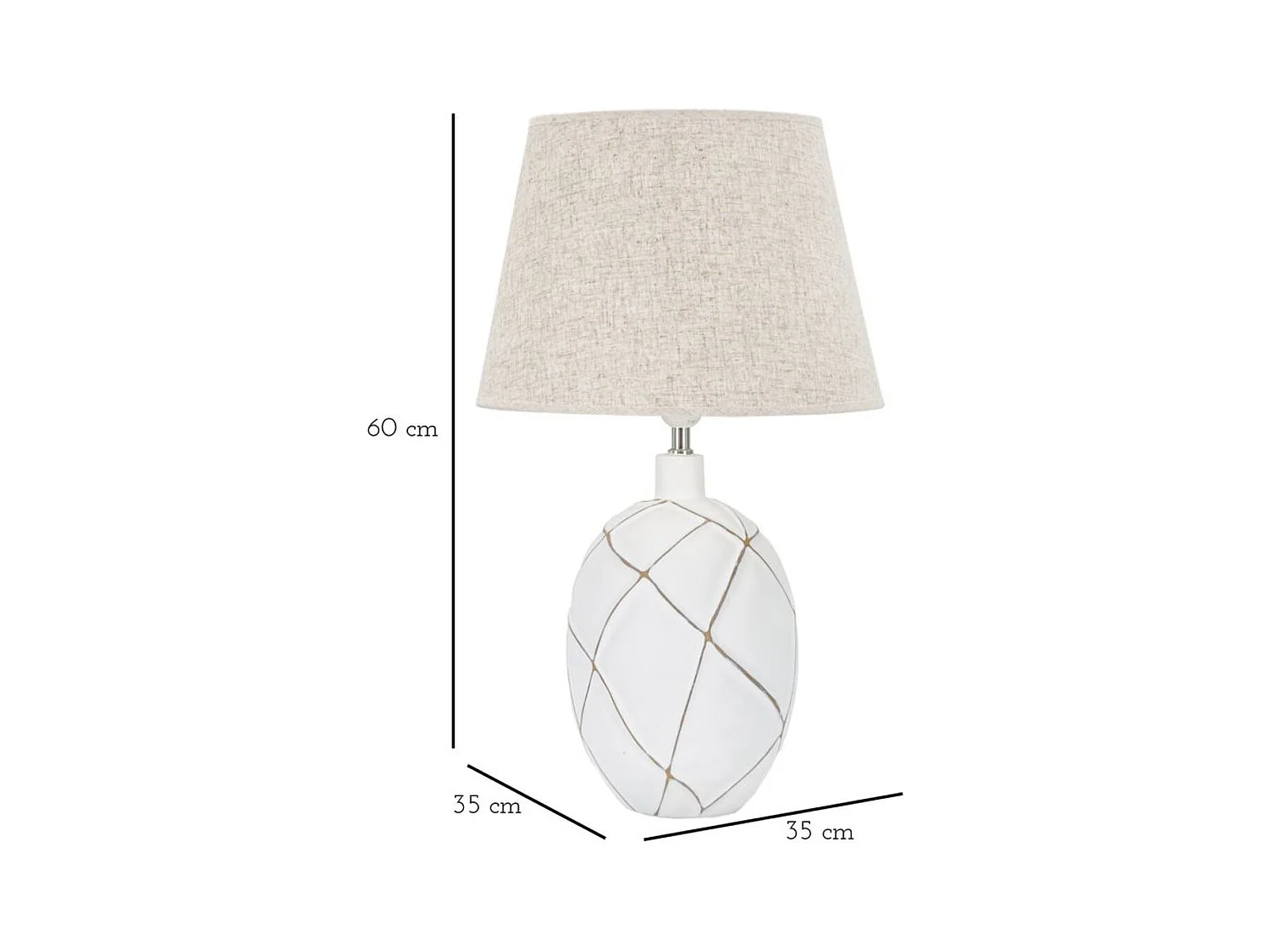 Lampa Stołowa MF168, Biały, 35x35x60 cm, Epikasa