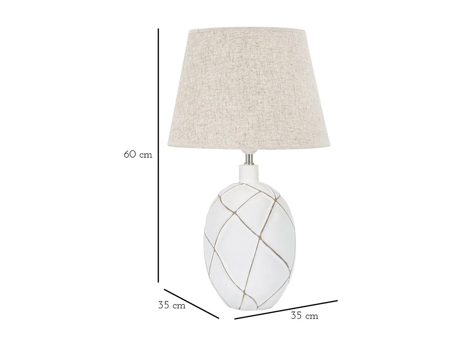 Lampa Stołowa MF168, Biały, 35x35x60 cm, Seven Design