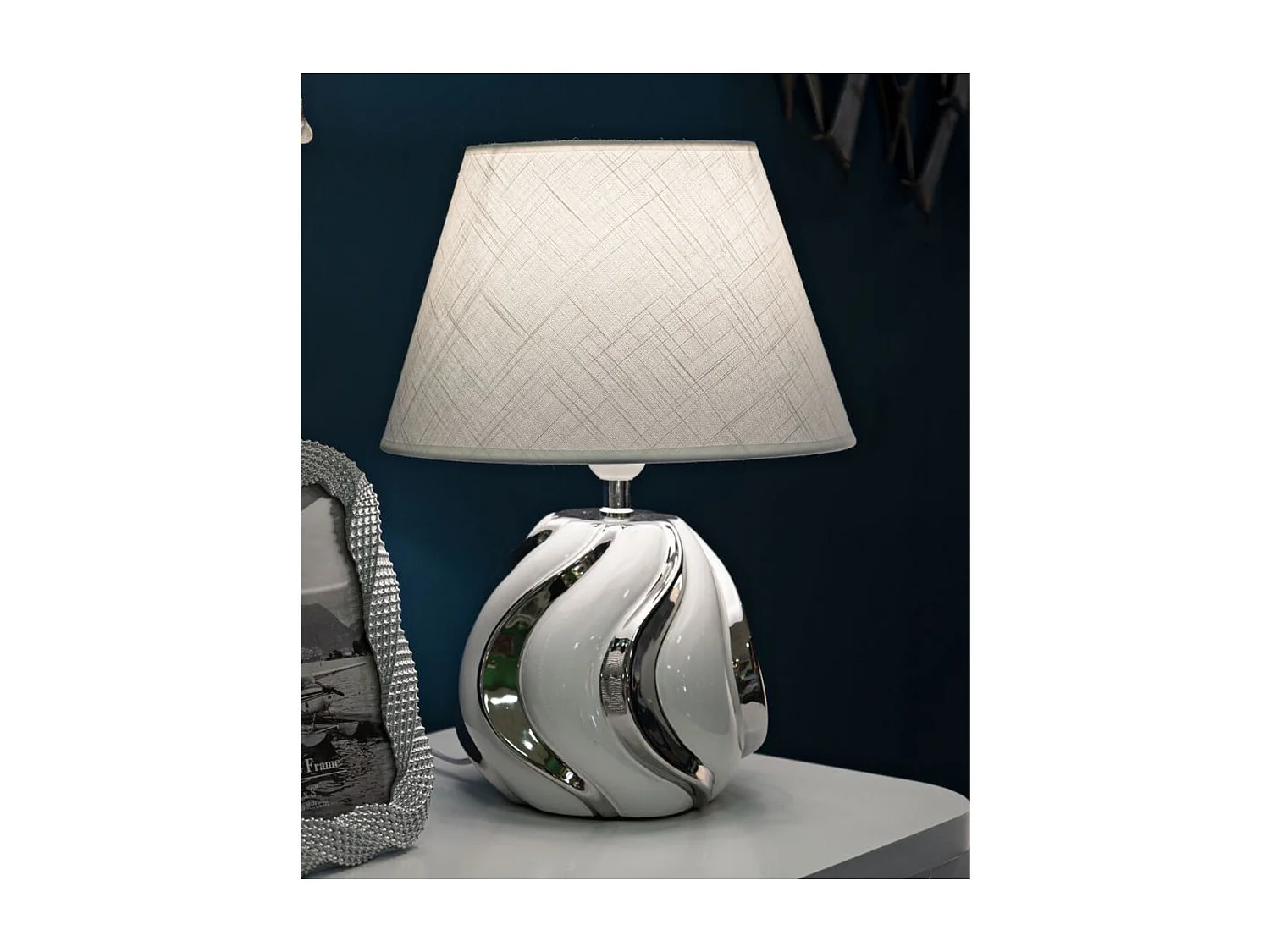 Lampe à Poser MF89, Blanc, 30x30x42 cm, Seven Design