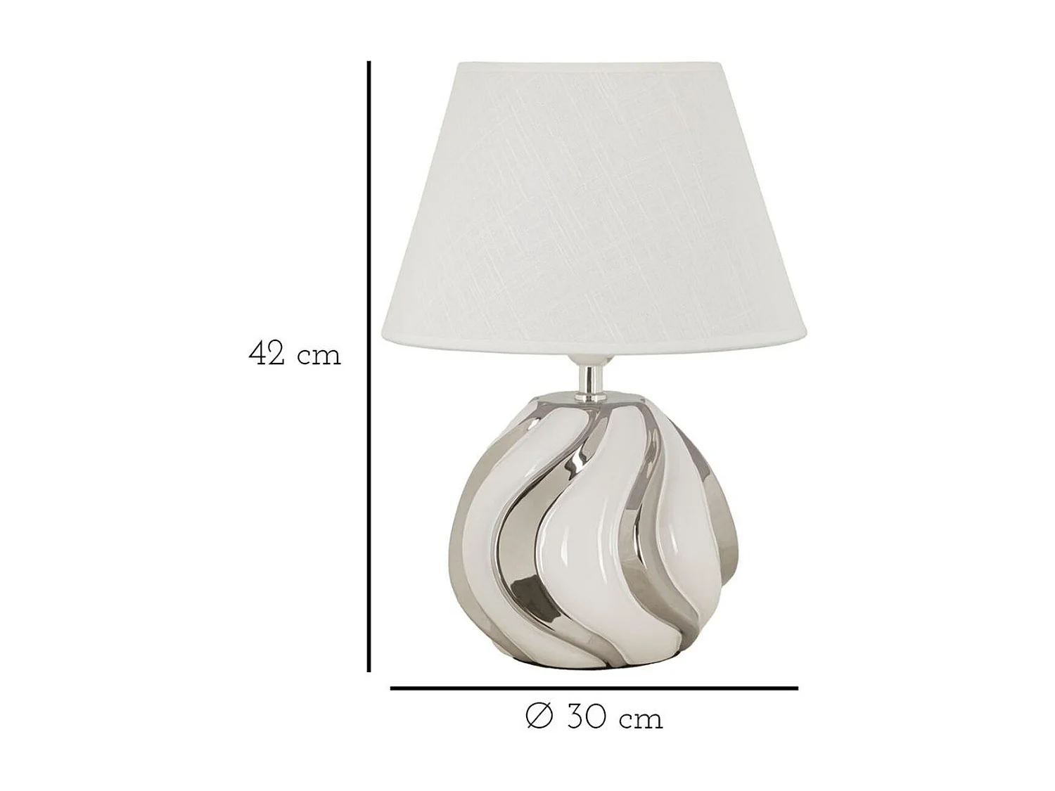 Lampe à Poser MF89, Blanc, 30x30x42 cm, Seven Design