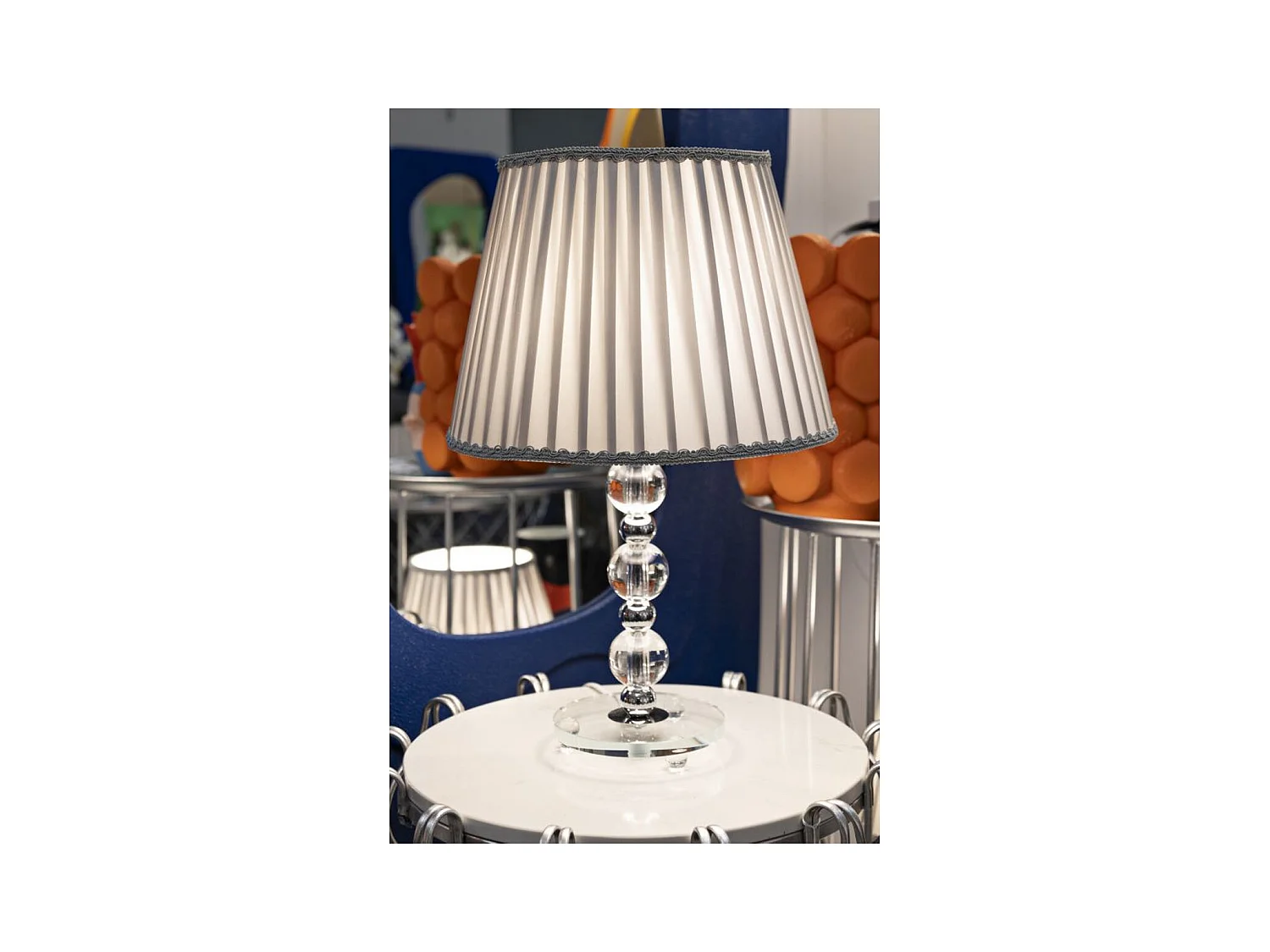 Candeeiro de Mesa MF156, Prata, 30x30x48 cm, Epikasa