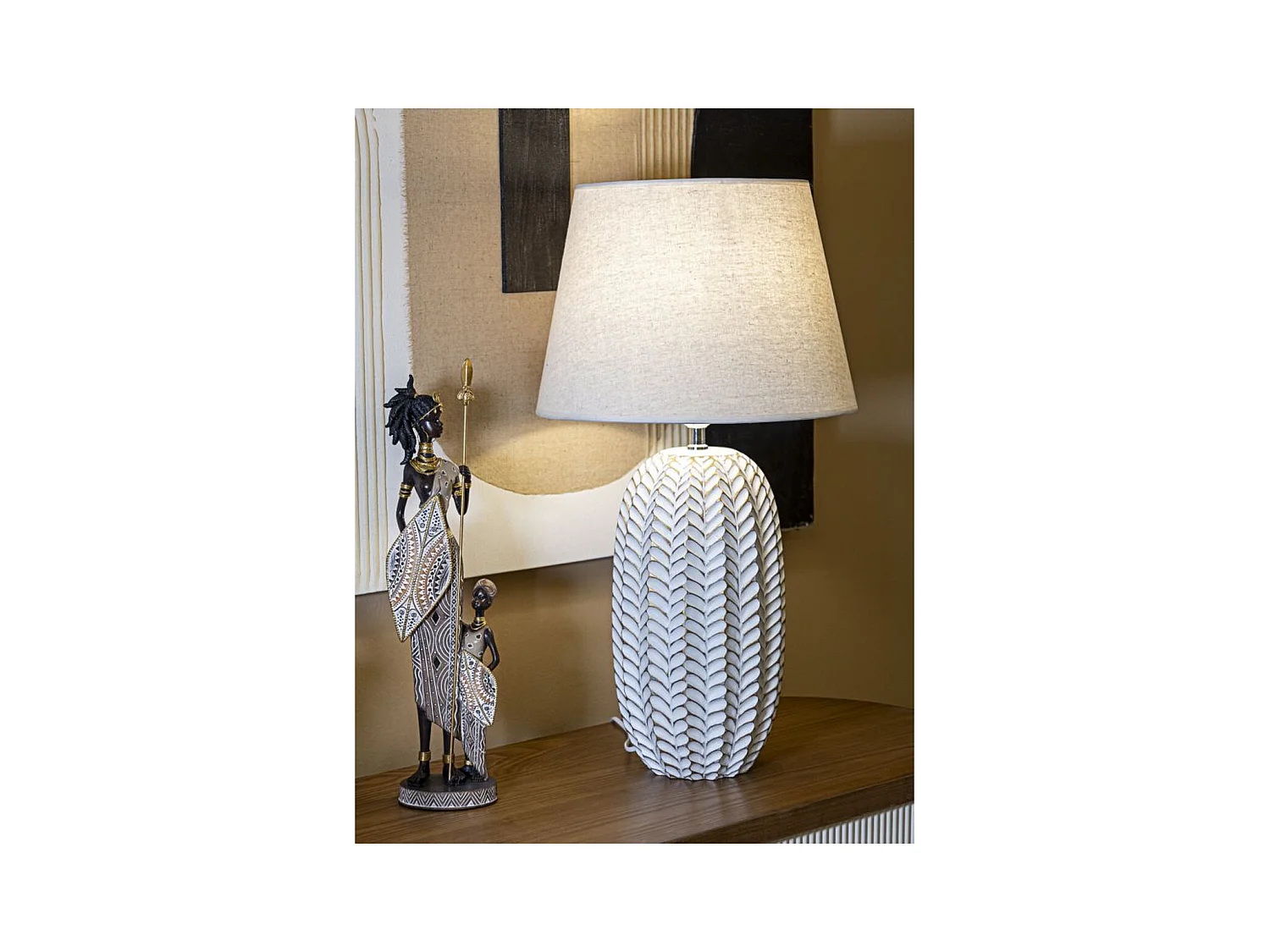 Lampa Stołowa MF161, Biały, 35x35x65 cm, Epikasa