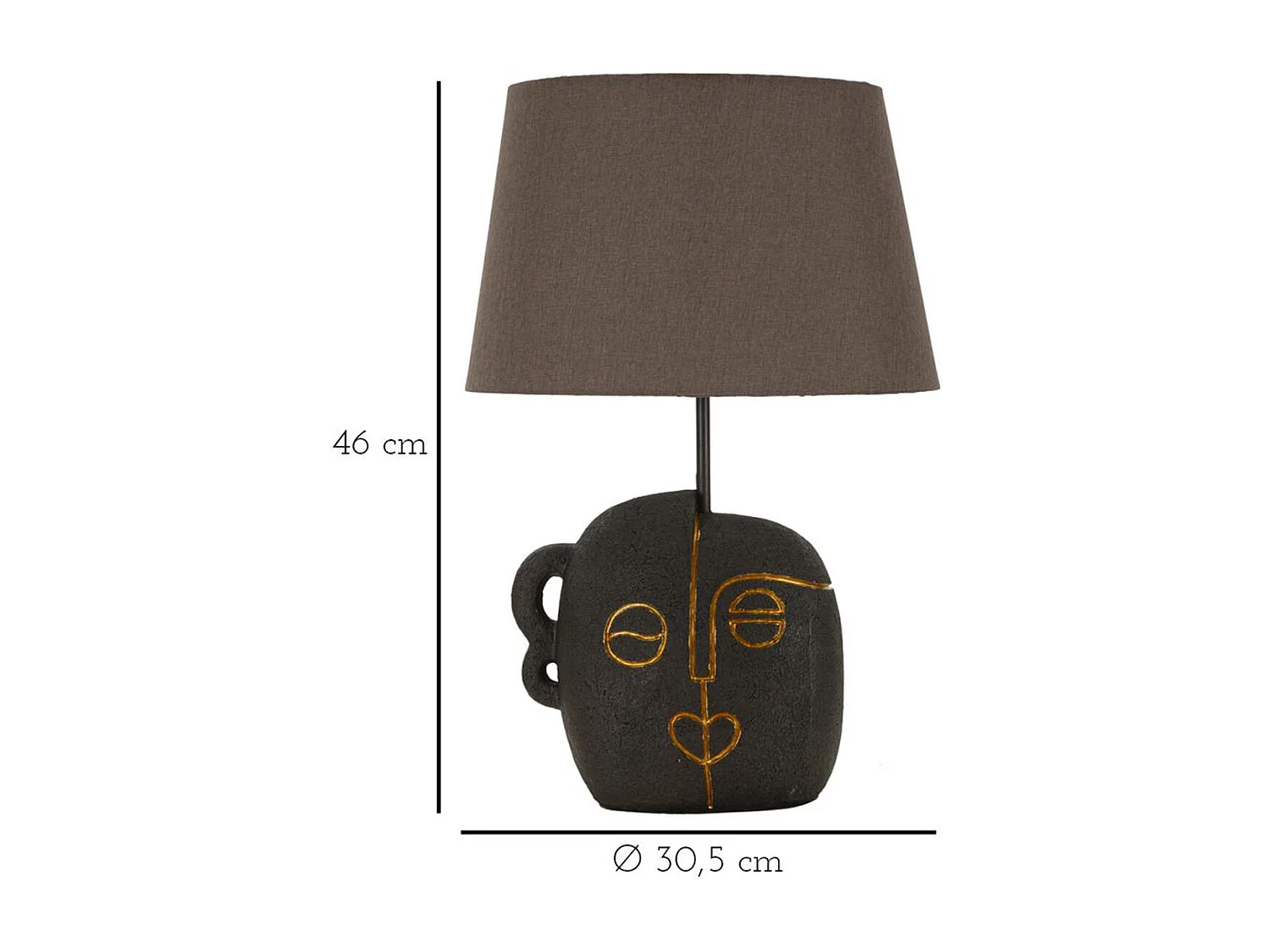Lampa Stołowa MF162, Brązowy, 30,5x30,5x46 cm, Seven Design