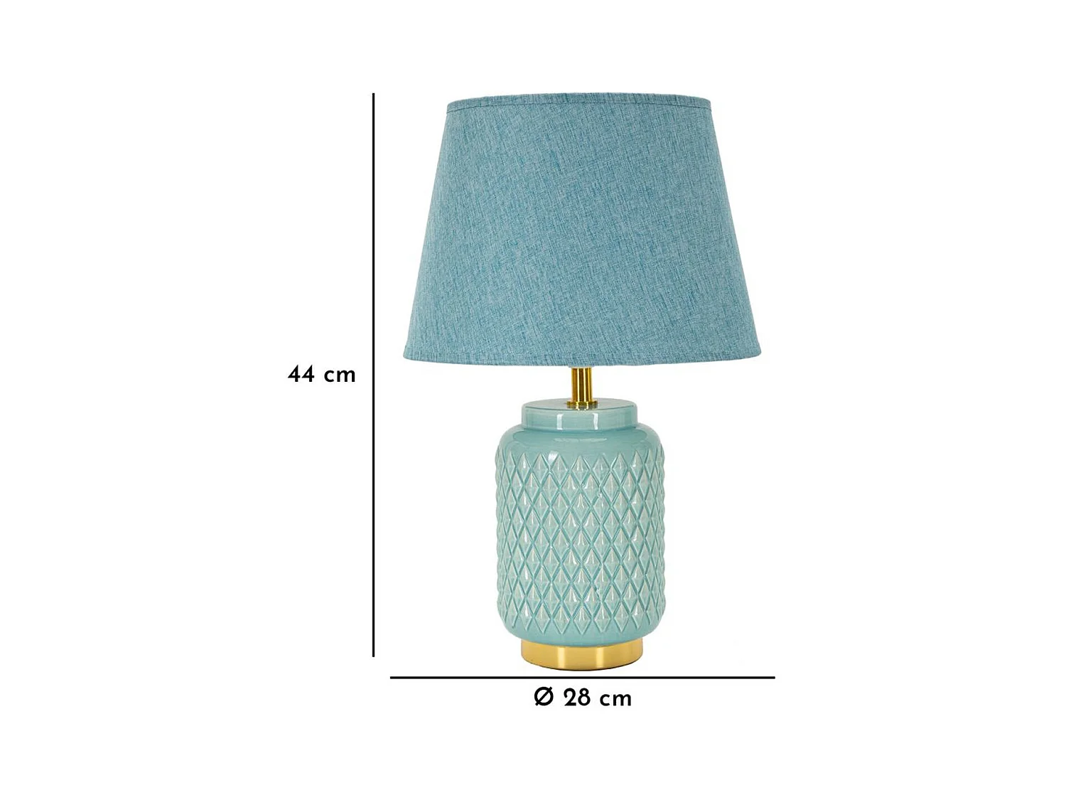Lampe à Poser MF114, Bleu, 28x28x44 cm, Epikasa