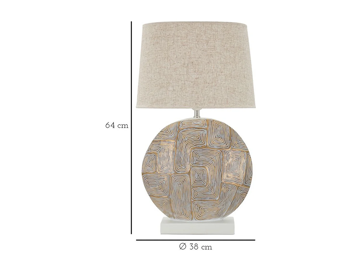 Lampa Stołowa MF165, Beżowy, 38x38x68 cm, Seven Design