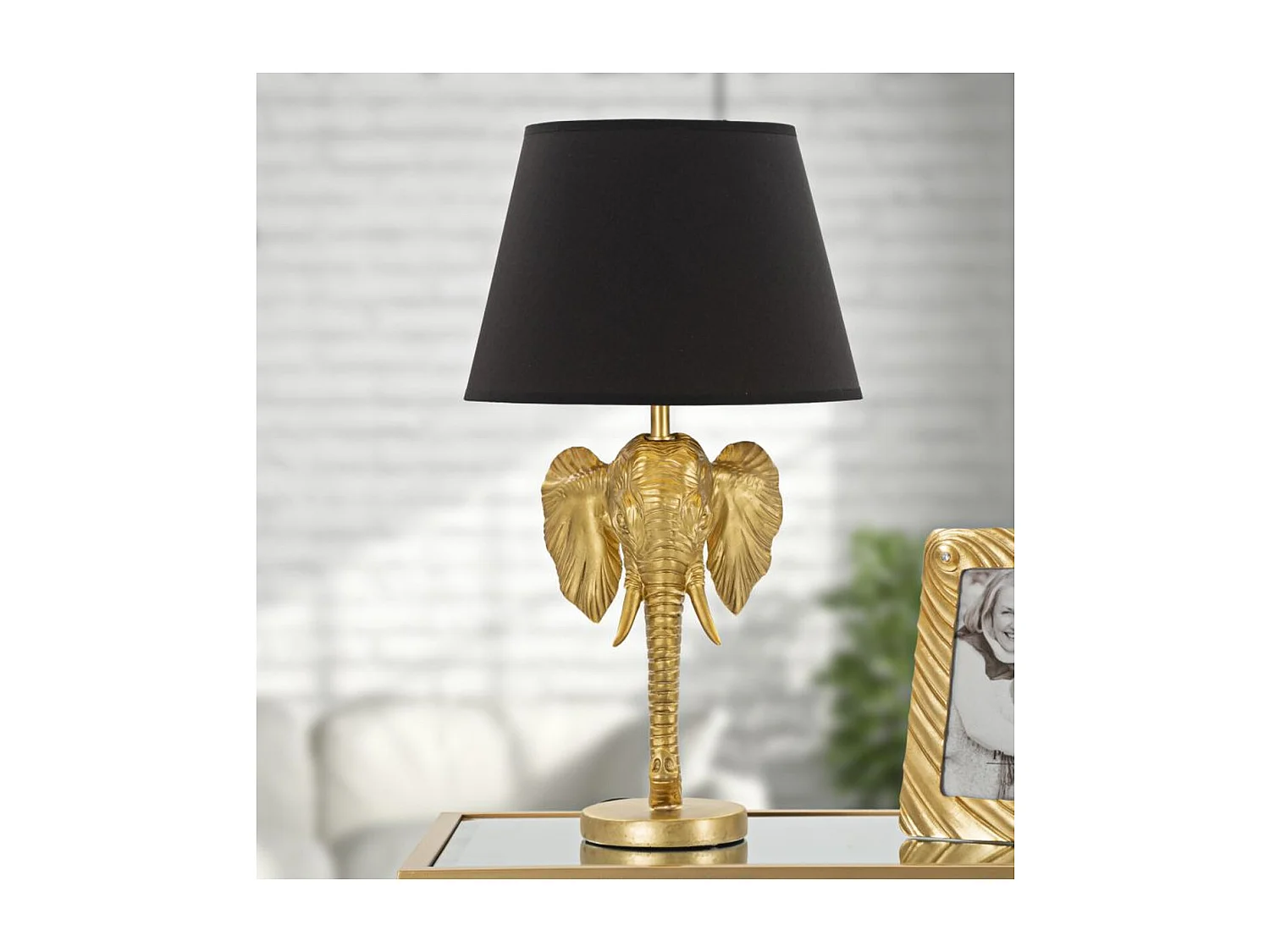 Lampa Stołowa Słoń, Czarny, 32x32x59 cm, Seven Design