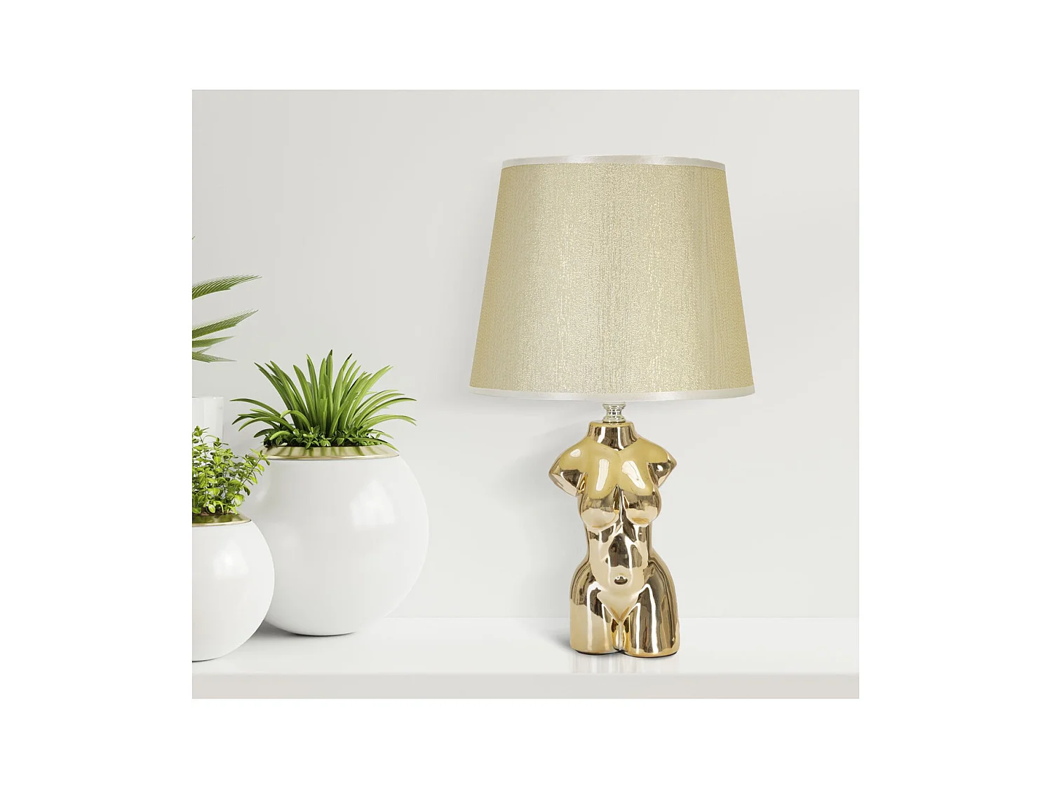 Lampa Stołowa Kobieta 1, Złoto, 25x25x42,5 cm, Epikasa