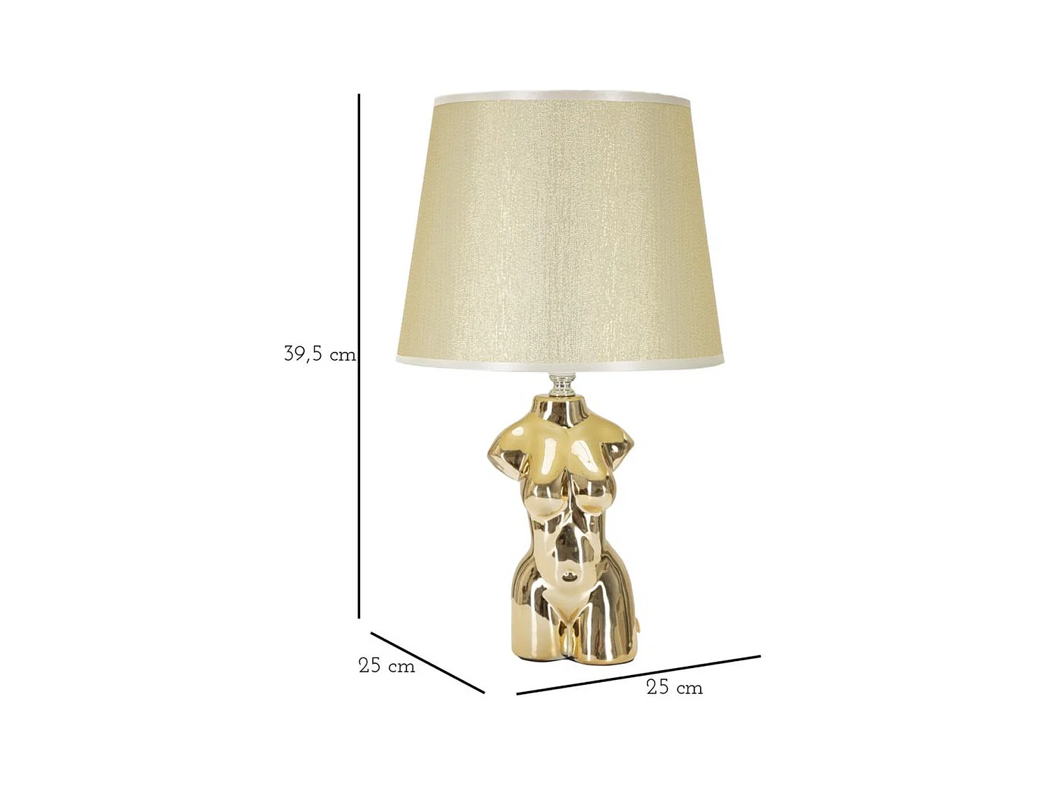 Lampa Stołowa Kobieta 1, Złoto, 25x25x42,5 cm, Epikasa