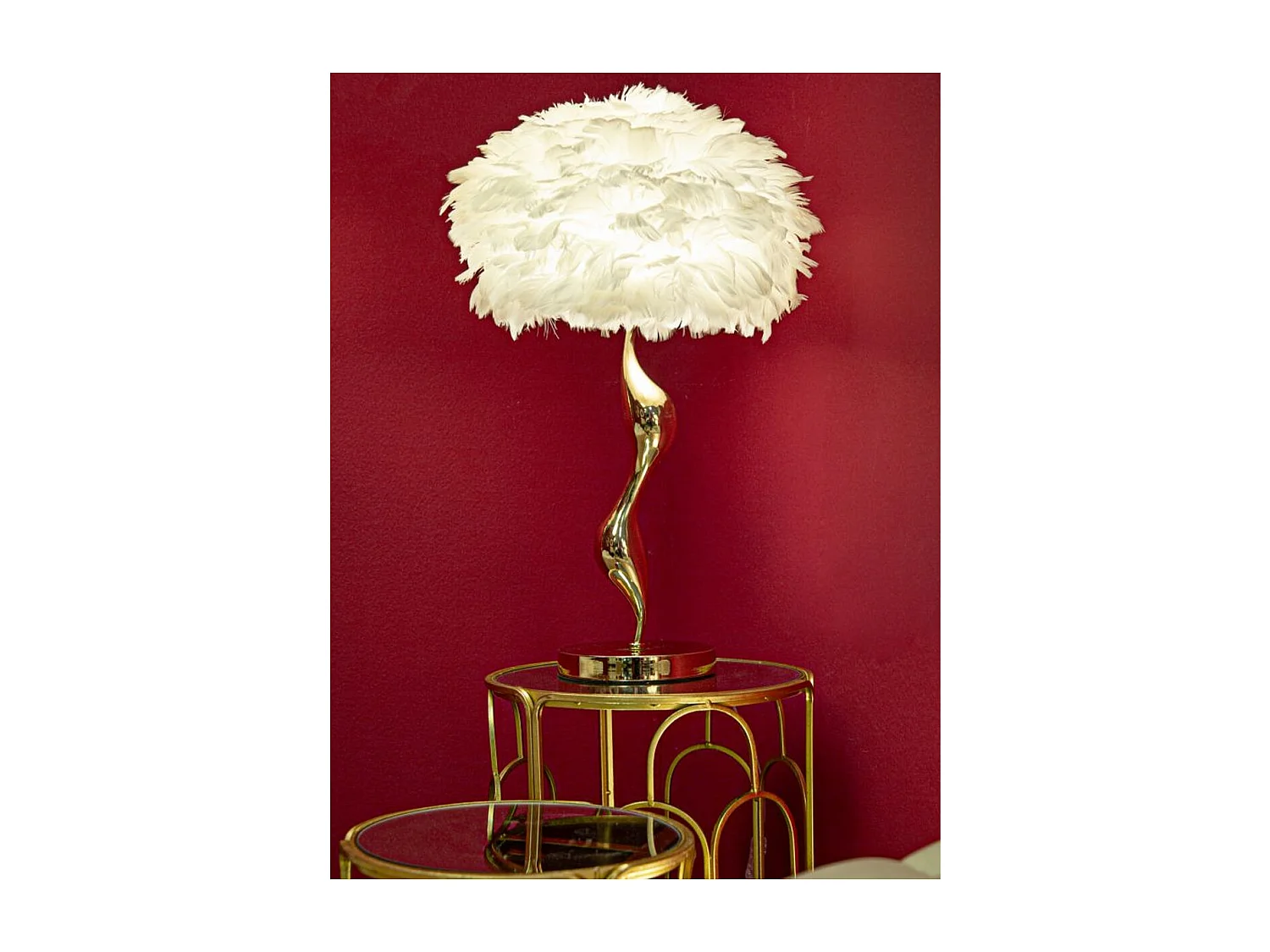 Lampe à Poser Rupert, Blanc, 40x40x63 cm, Seven Design