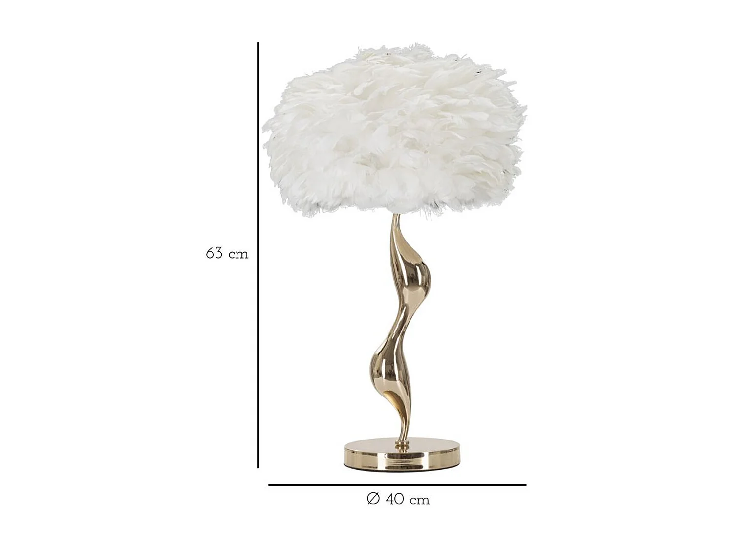 Lampe à Poser Rupert, Blanc, 40x40x63 cm, Seven Design